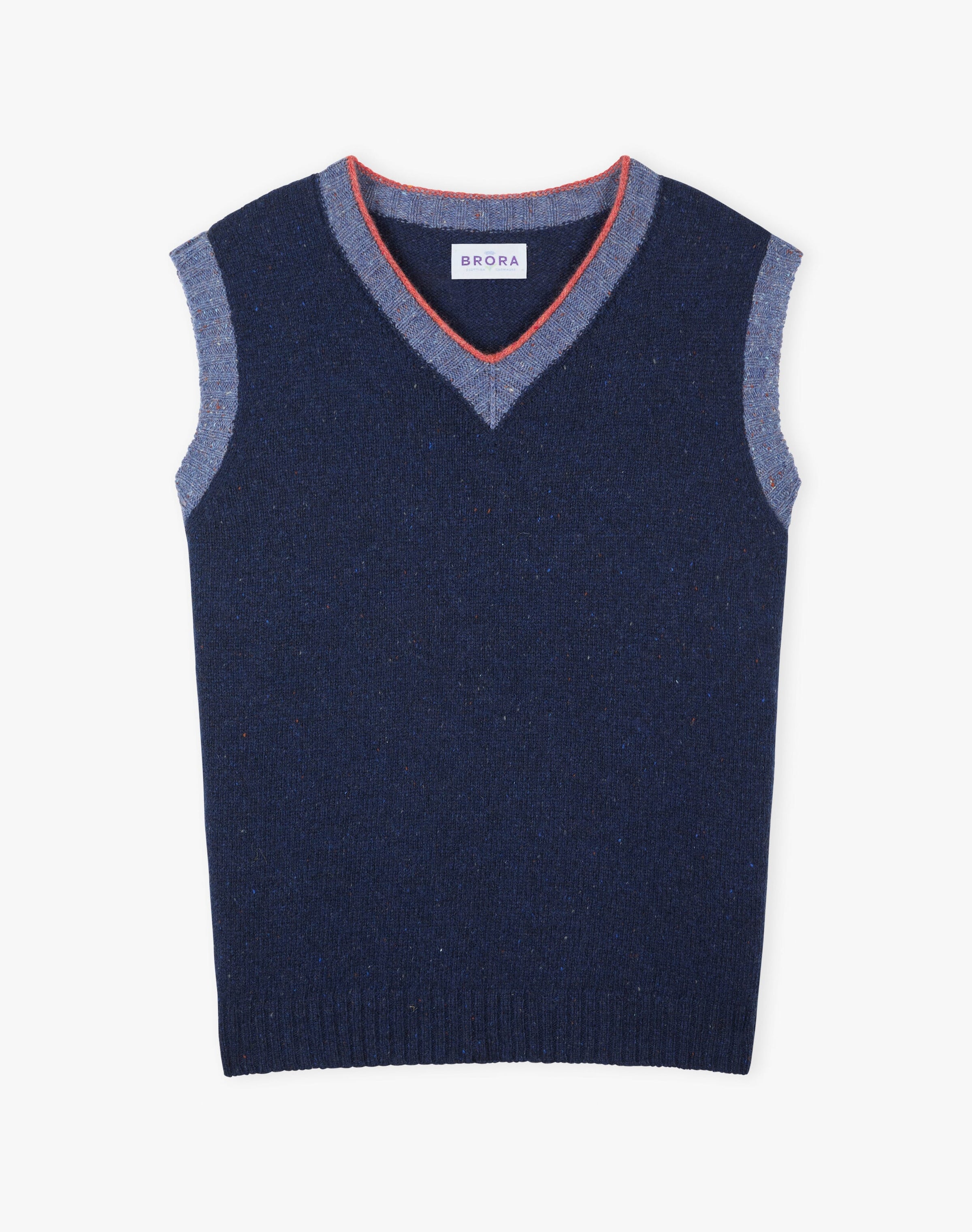 Wool Donegal Contrast Trim Tank