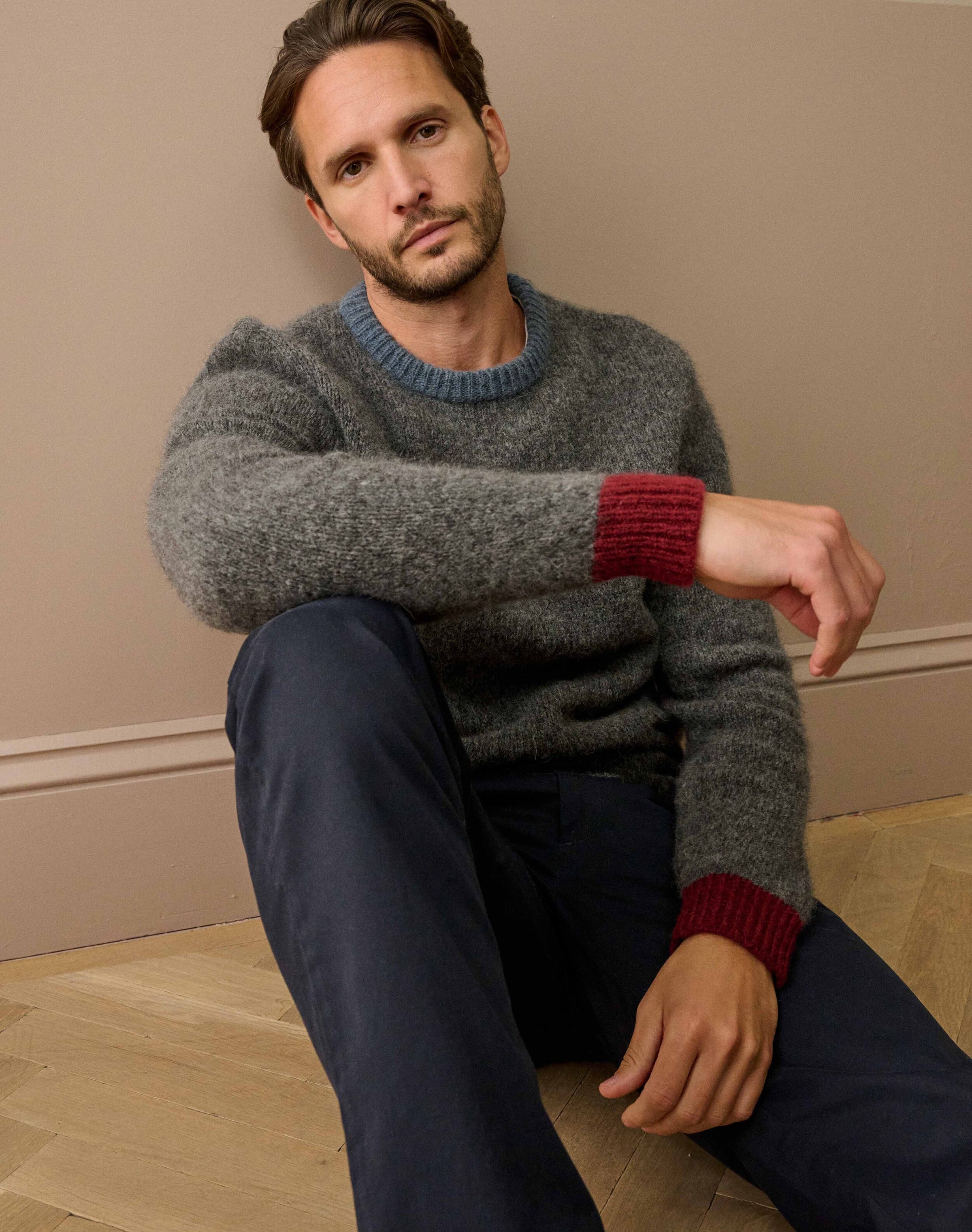 Alpaca Contrast Trim Jumper