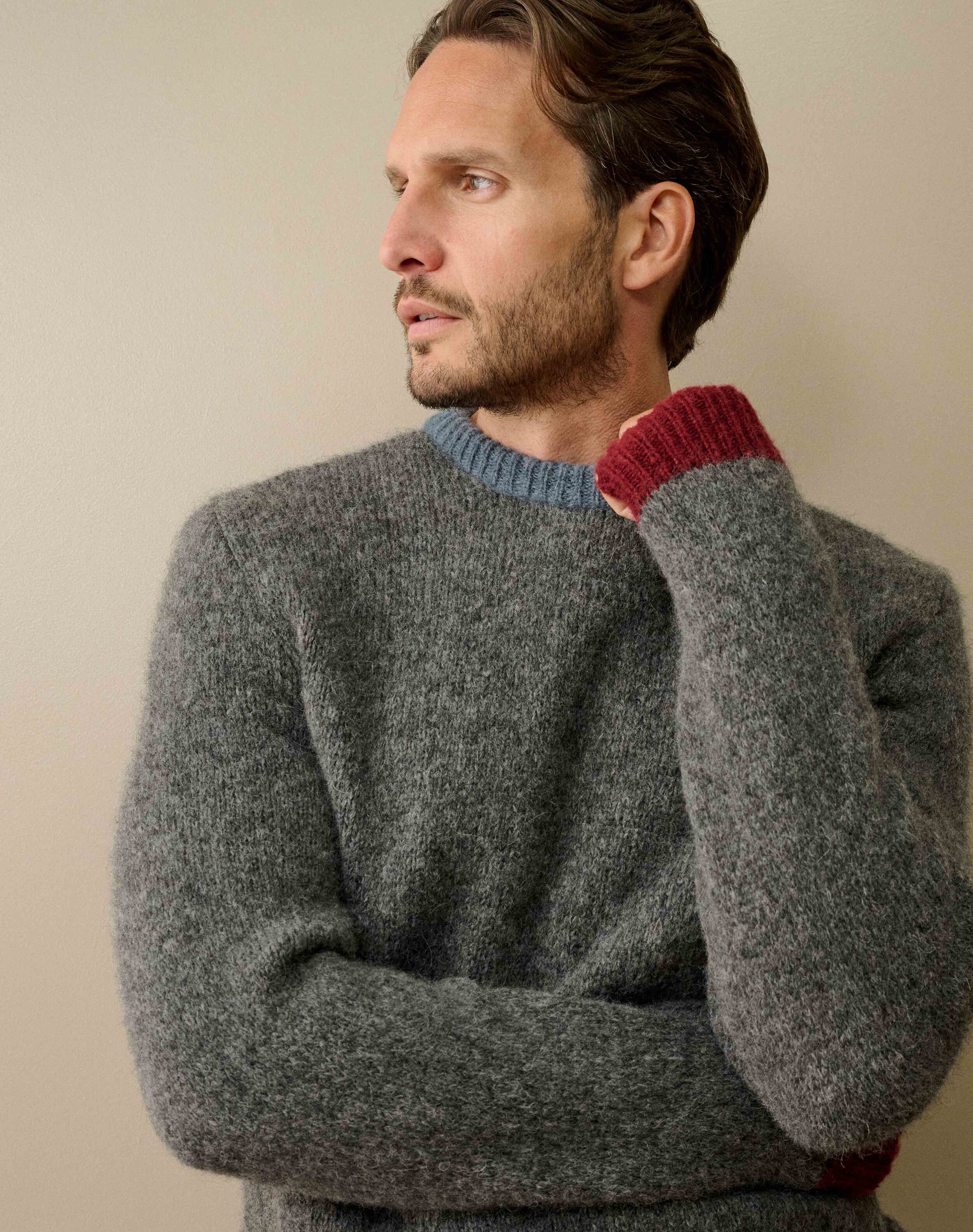 Alpaca Contrast Trim Jumper