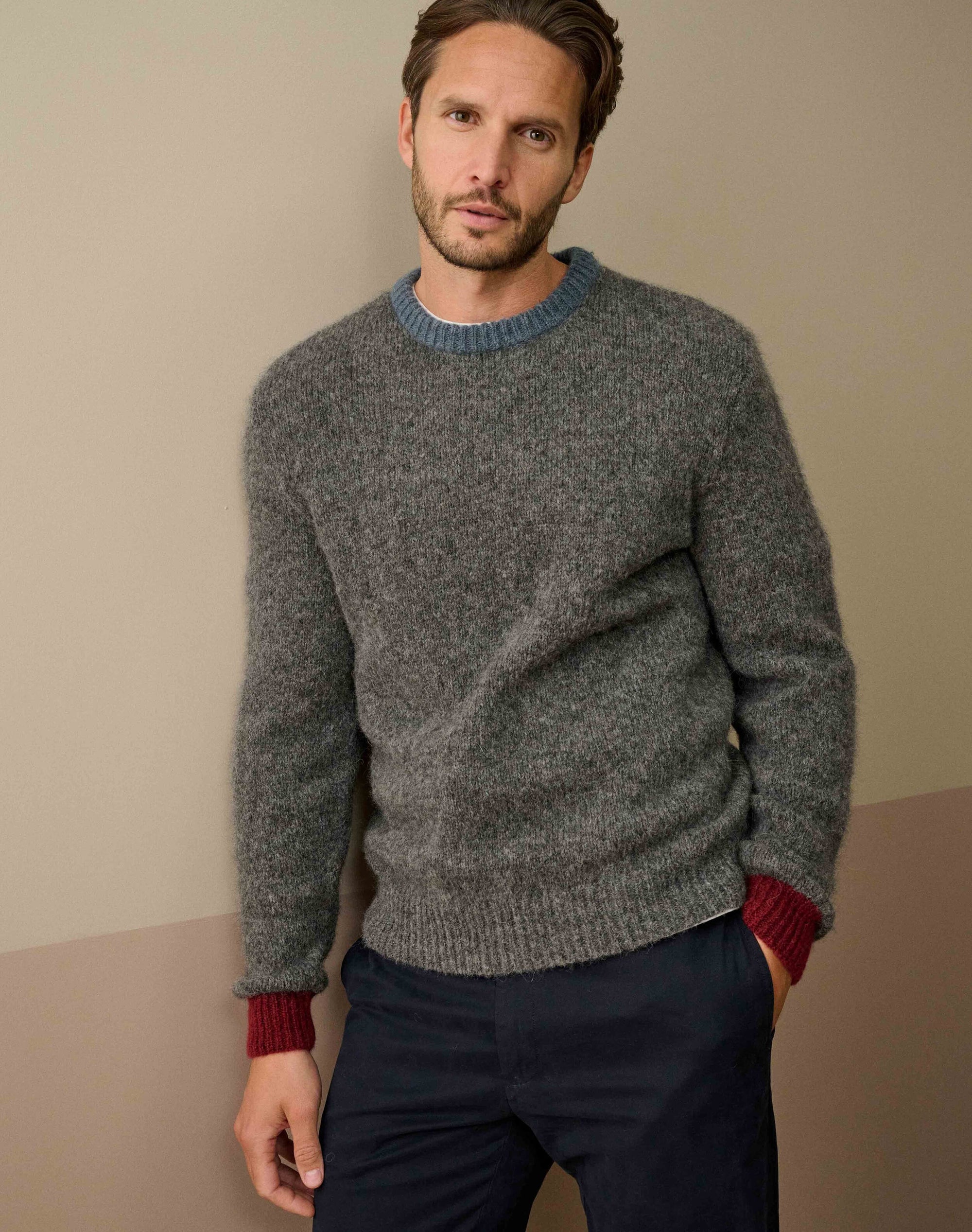 Alpaca Contrast Trim Jumper
