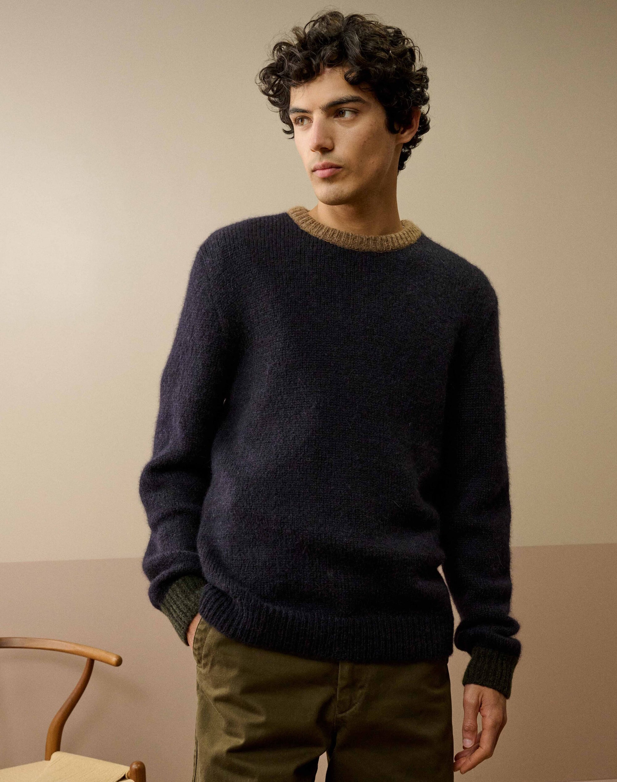 Alpaca Contrast Trim Jumper