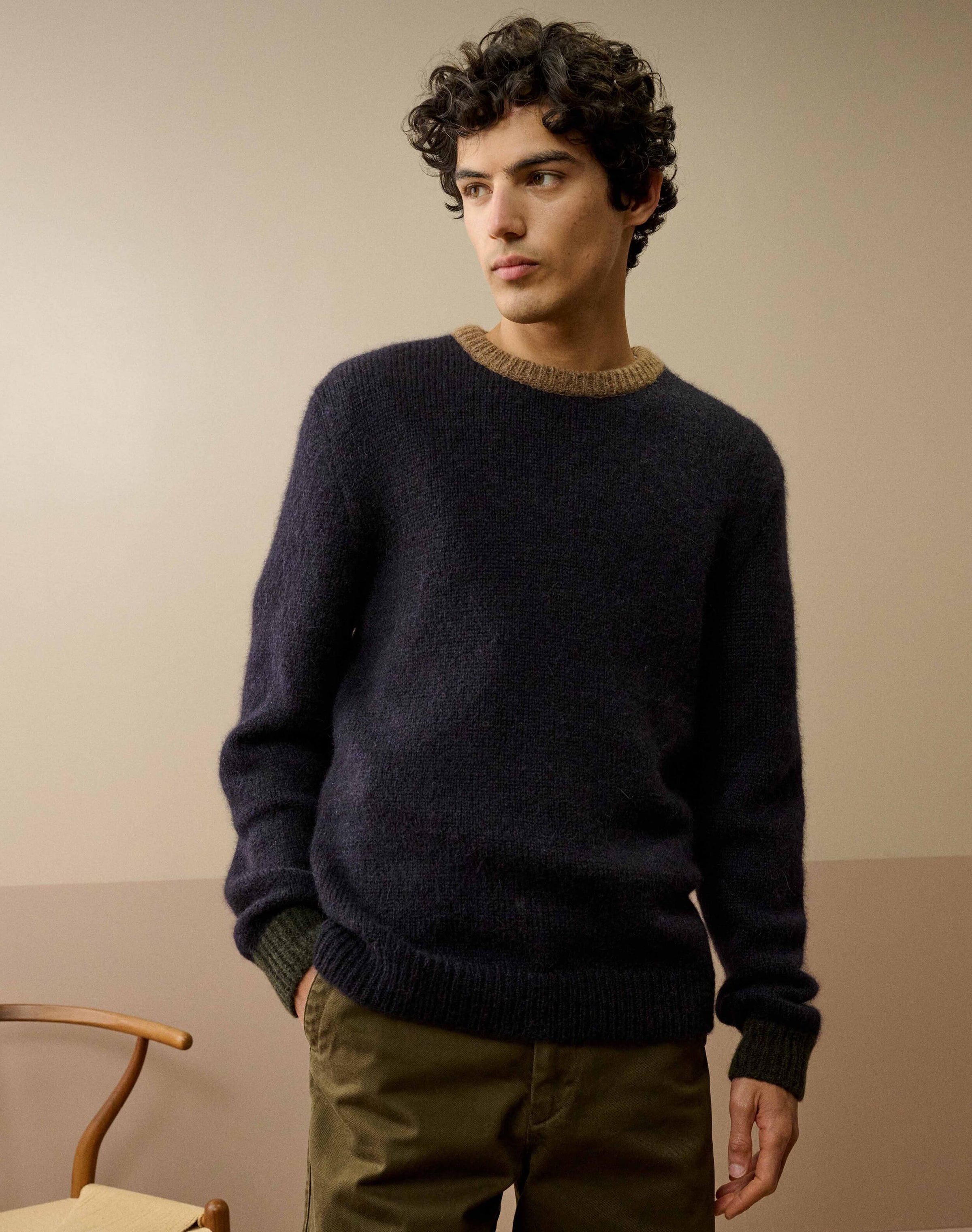 Alpaca Contrast Trim Jumper