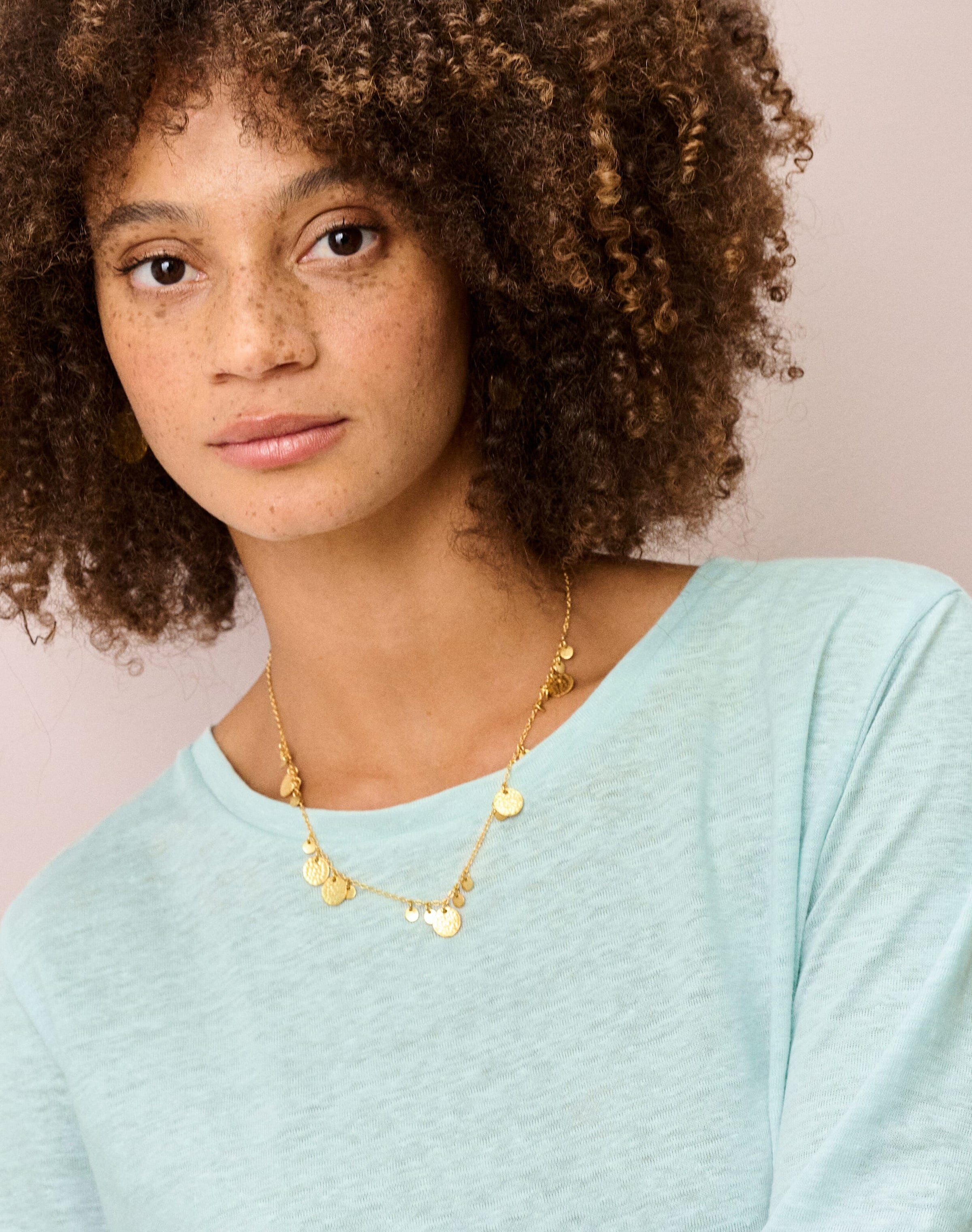 Linen Knit Boat Neck T-Shirt