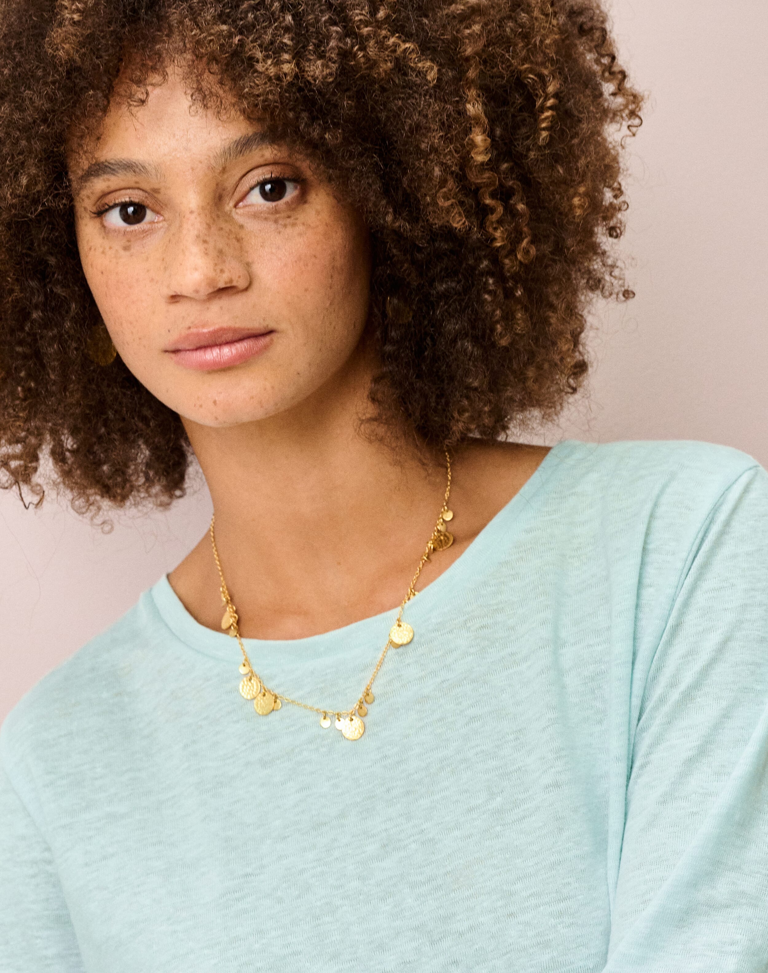 Linen Knit Boat Neck T-Shirt