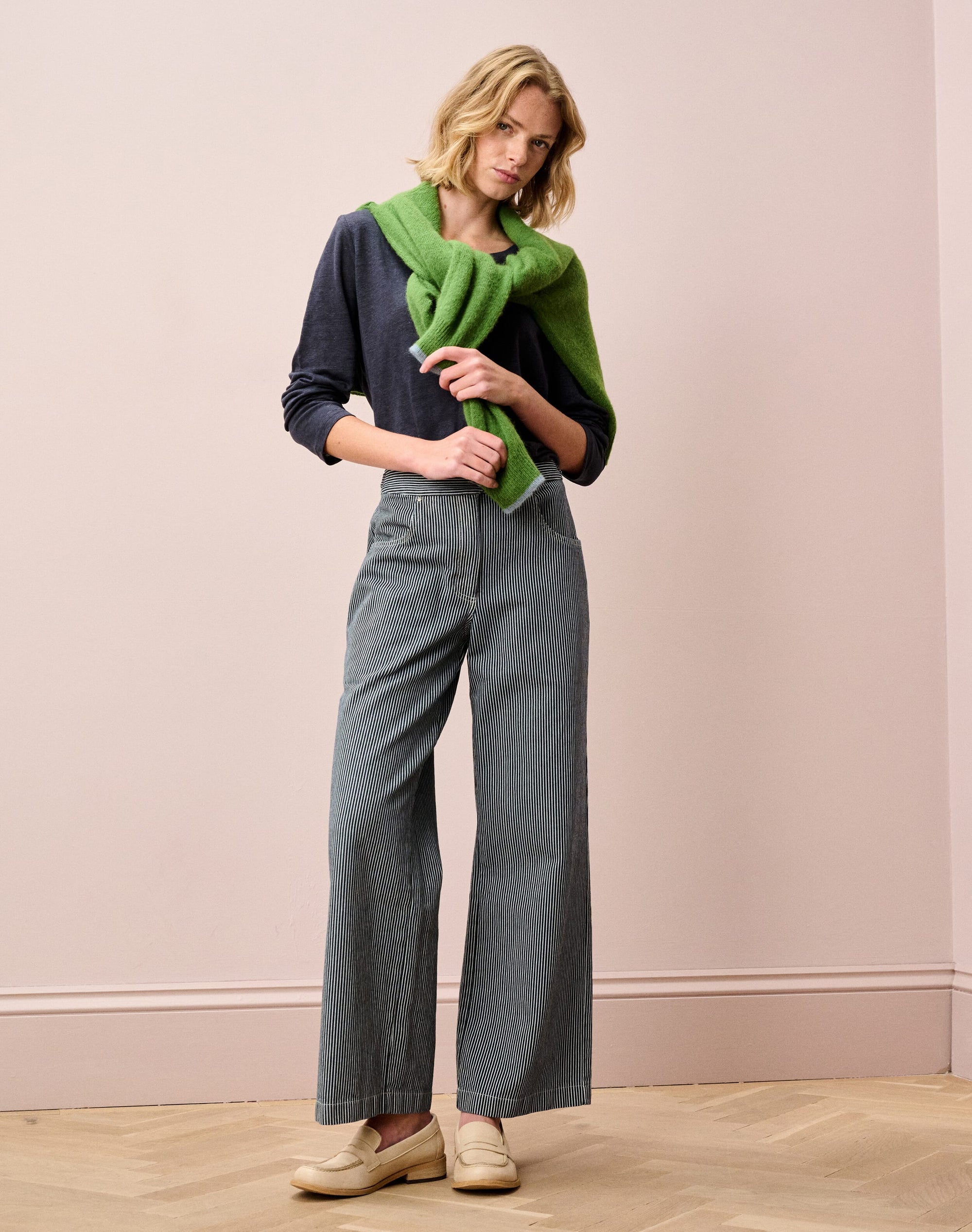 Linen Knit Boat Neck T-Shirt