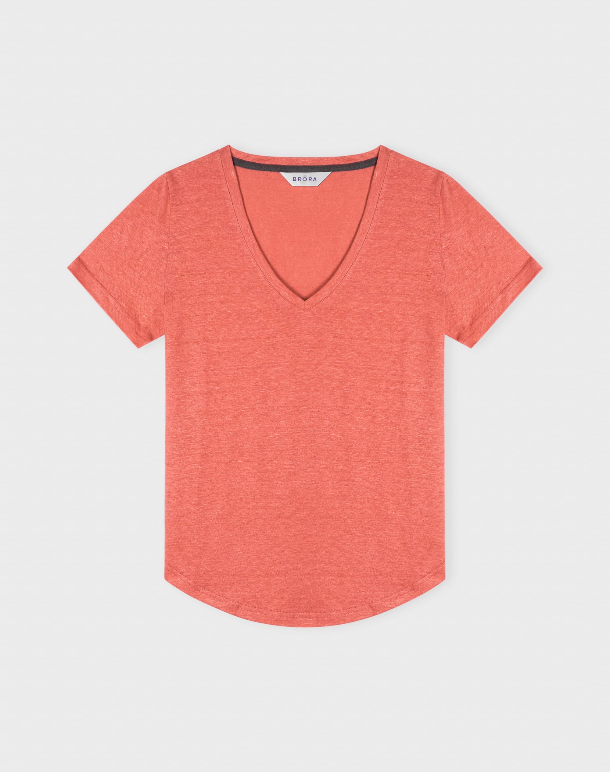 Linen Knit V Neck T-Shirt