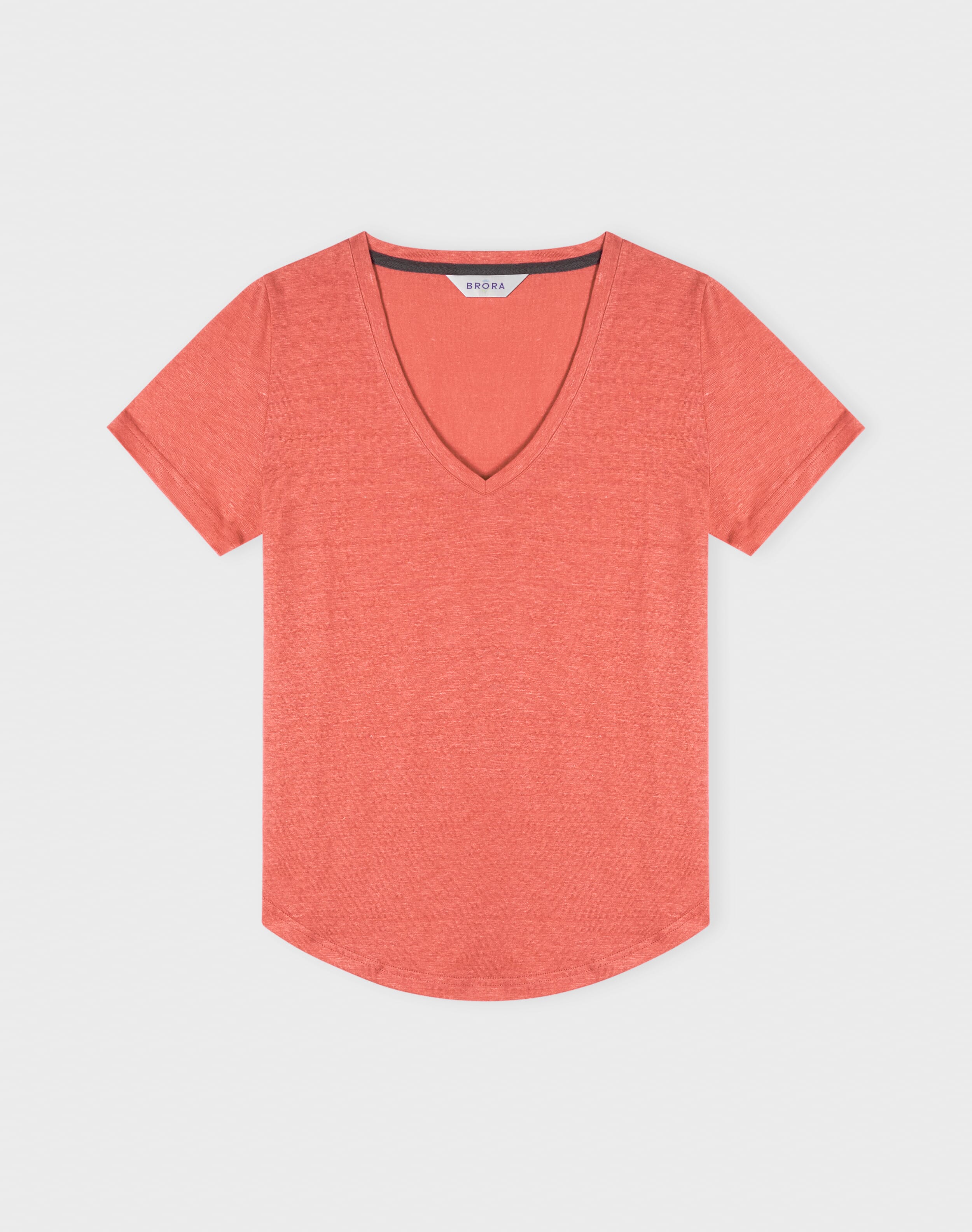 Linen Knit V Neck T-Shirt