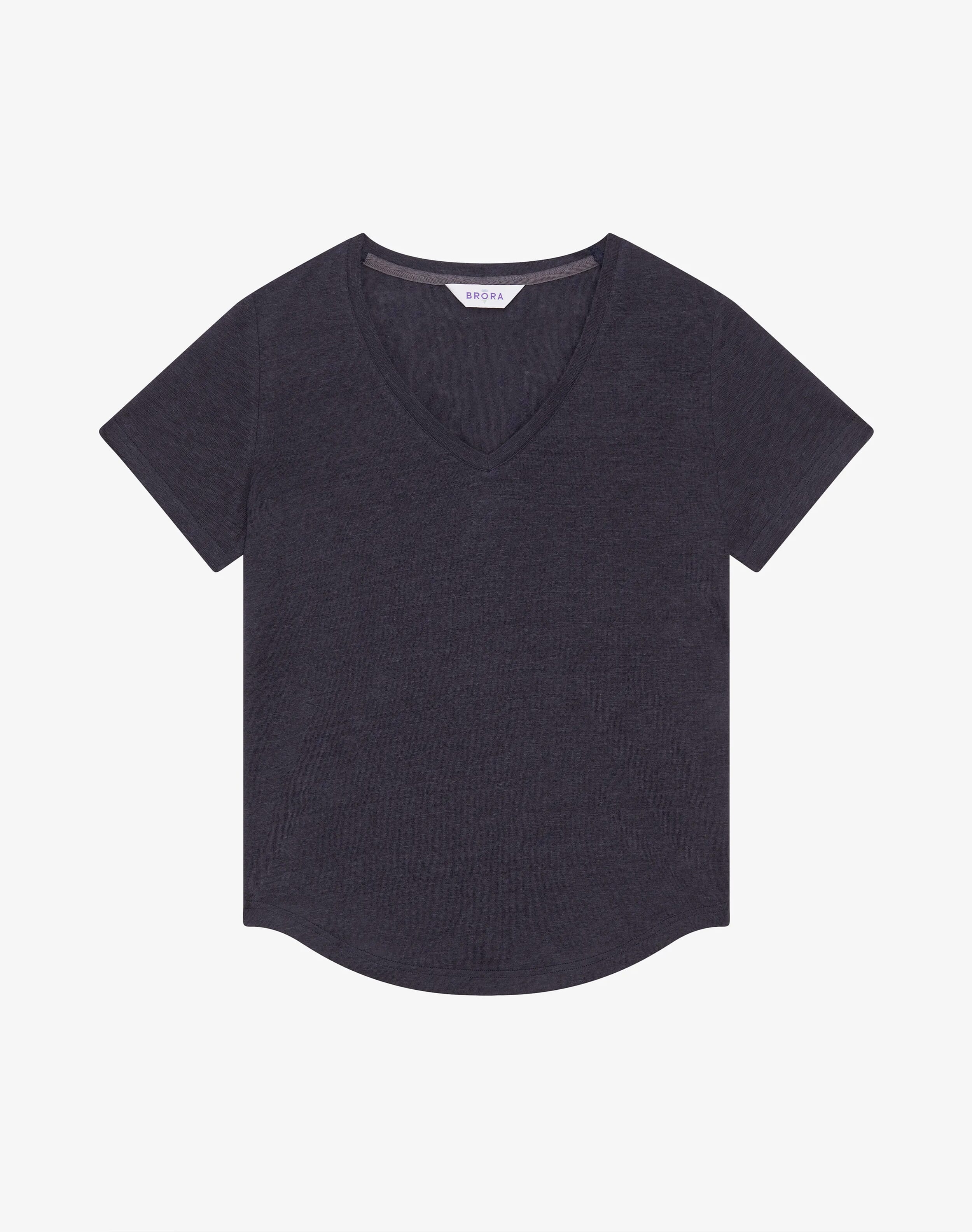 Linen Knit V Neck T-Shirt