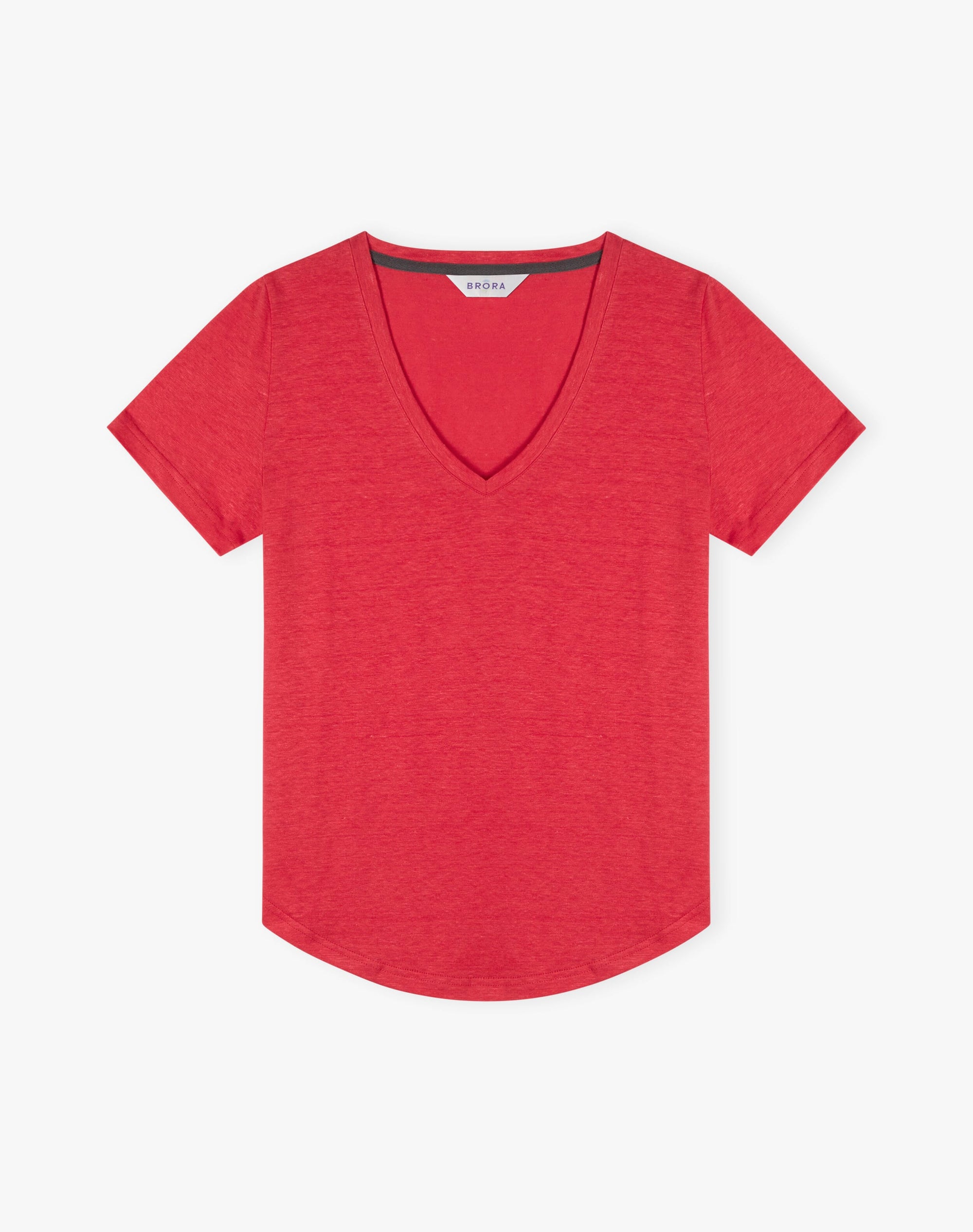 Linen Knit V Neck T-Shirt