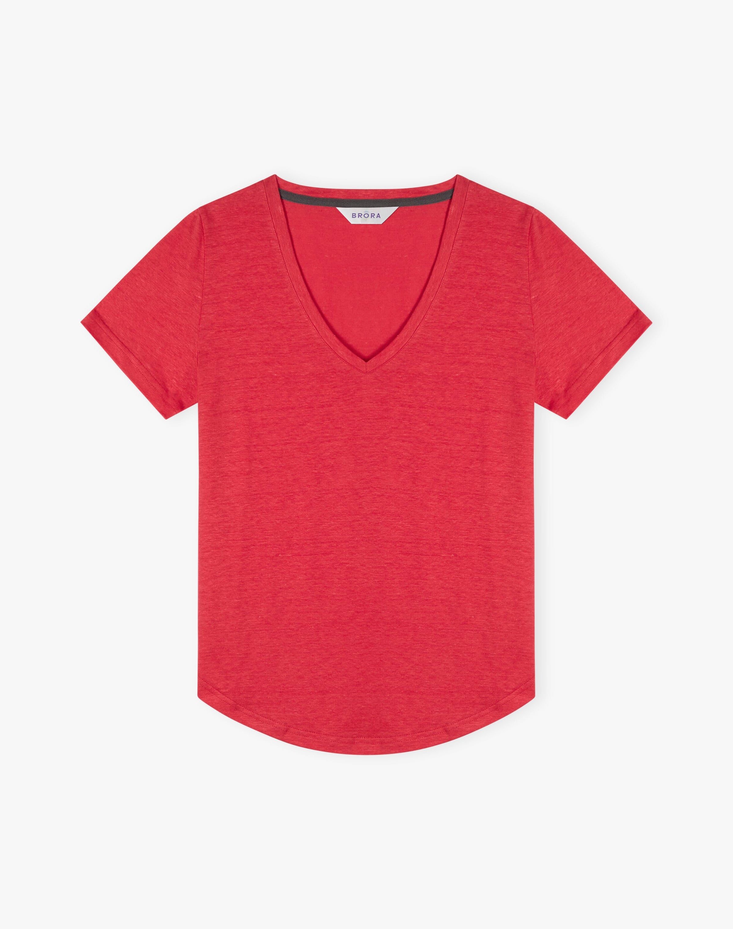 Linen Knit V Neck T-Shirt