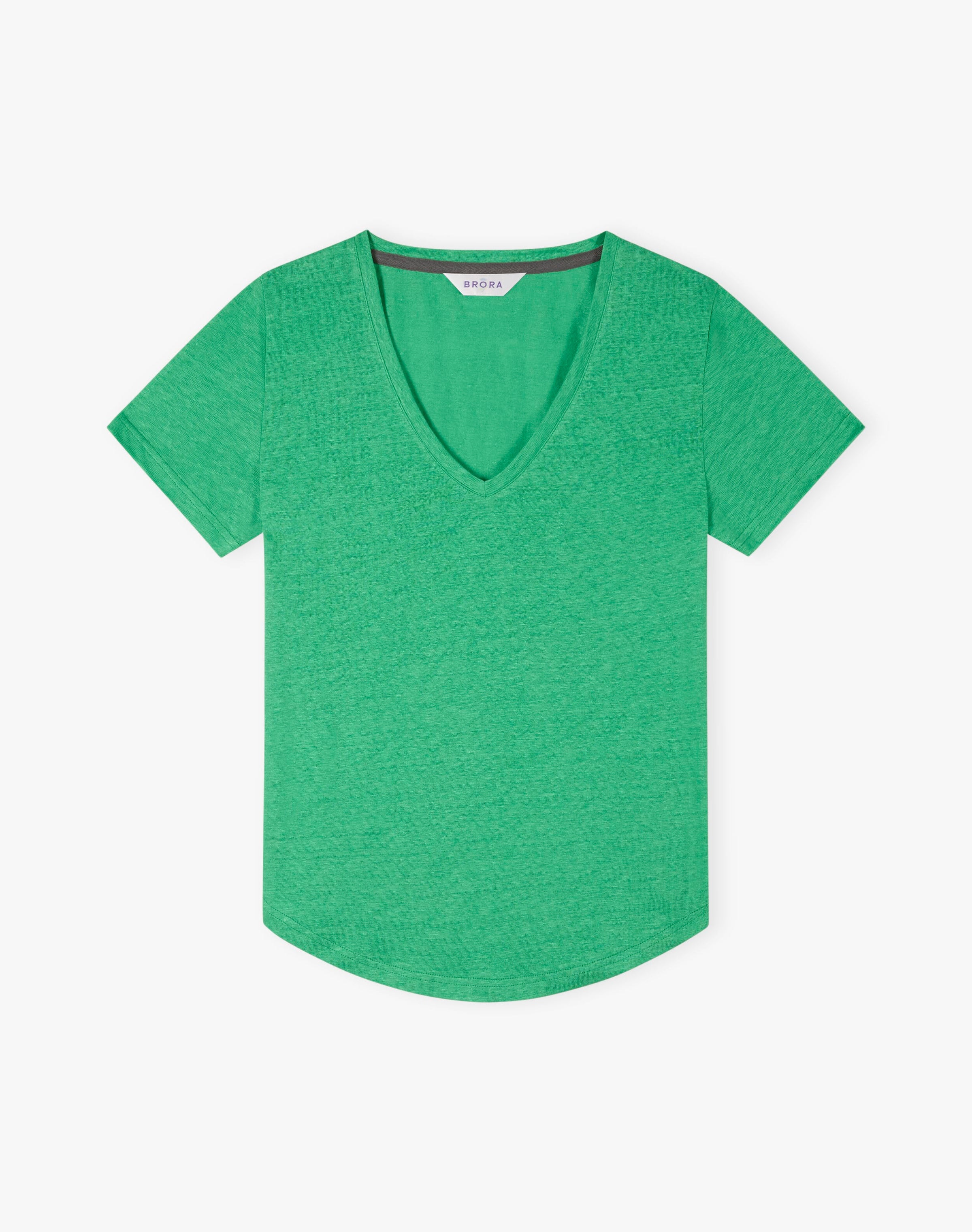 Linen Knit V Neck T-Shirt