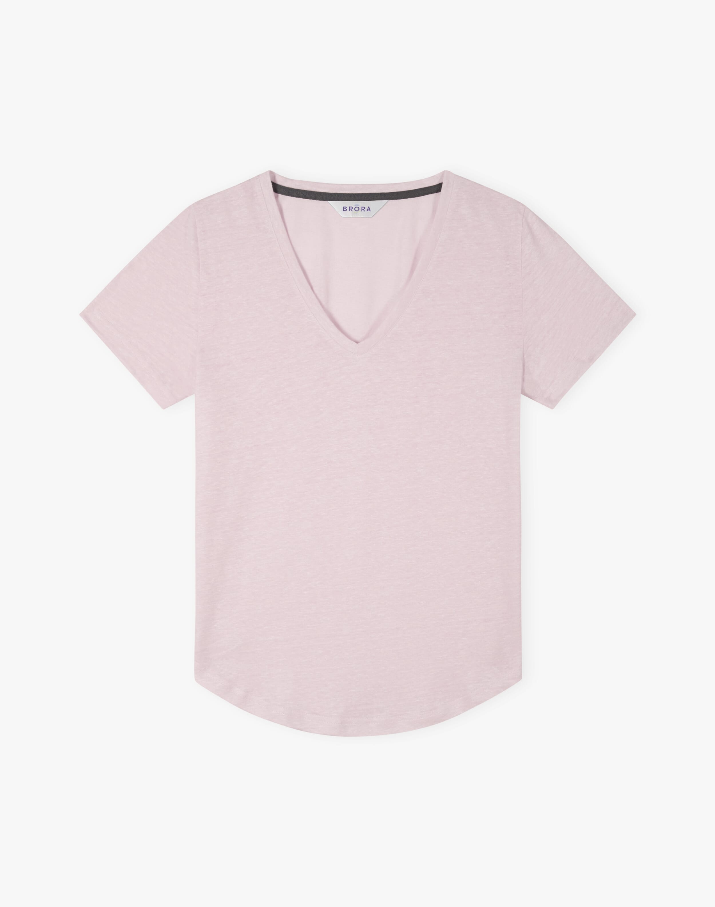 Linen Knit V Neck T-Shirt
