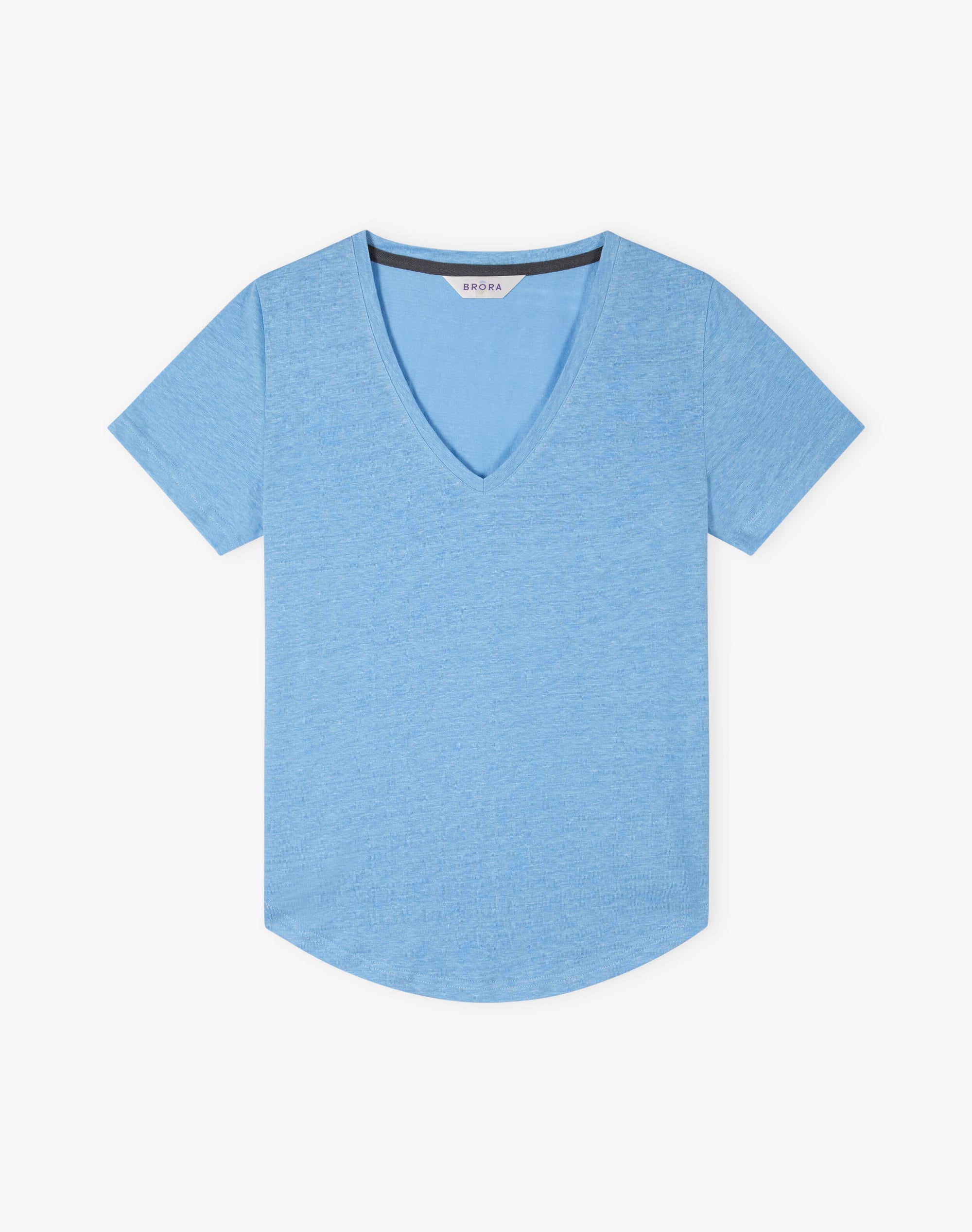 Linen Knit V Neck T-Shirt