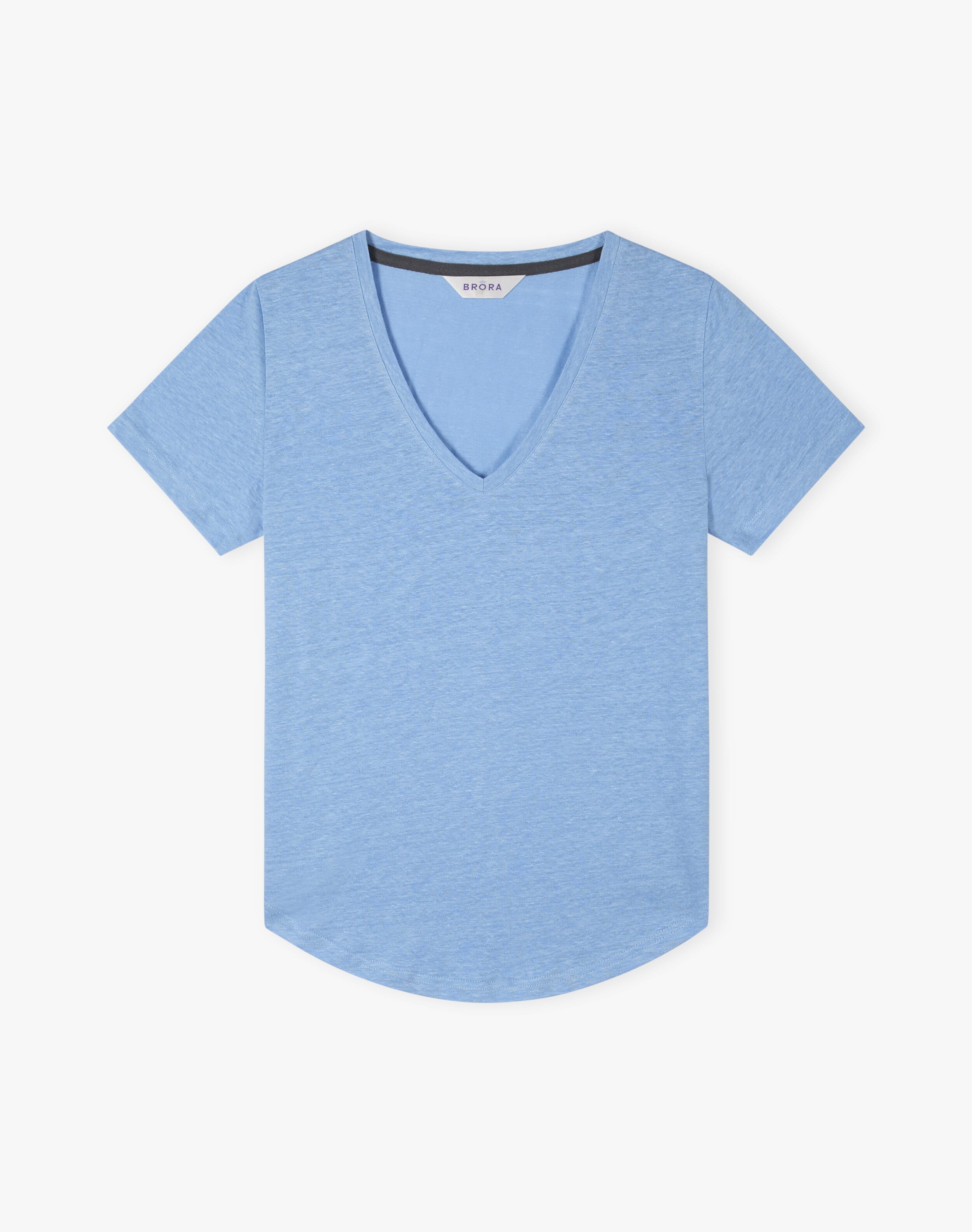 Linen Knit V Neck T-Shirt