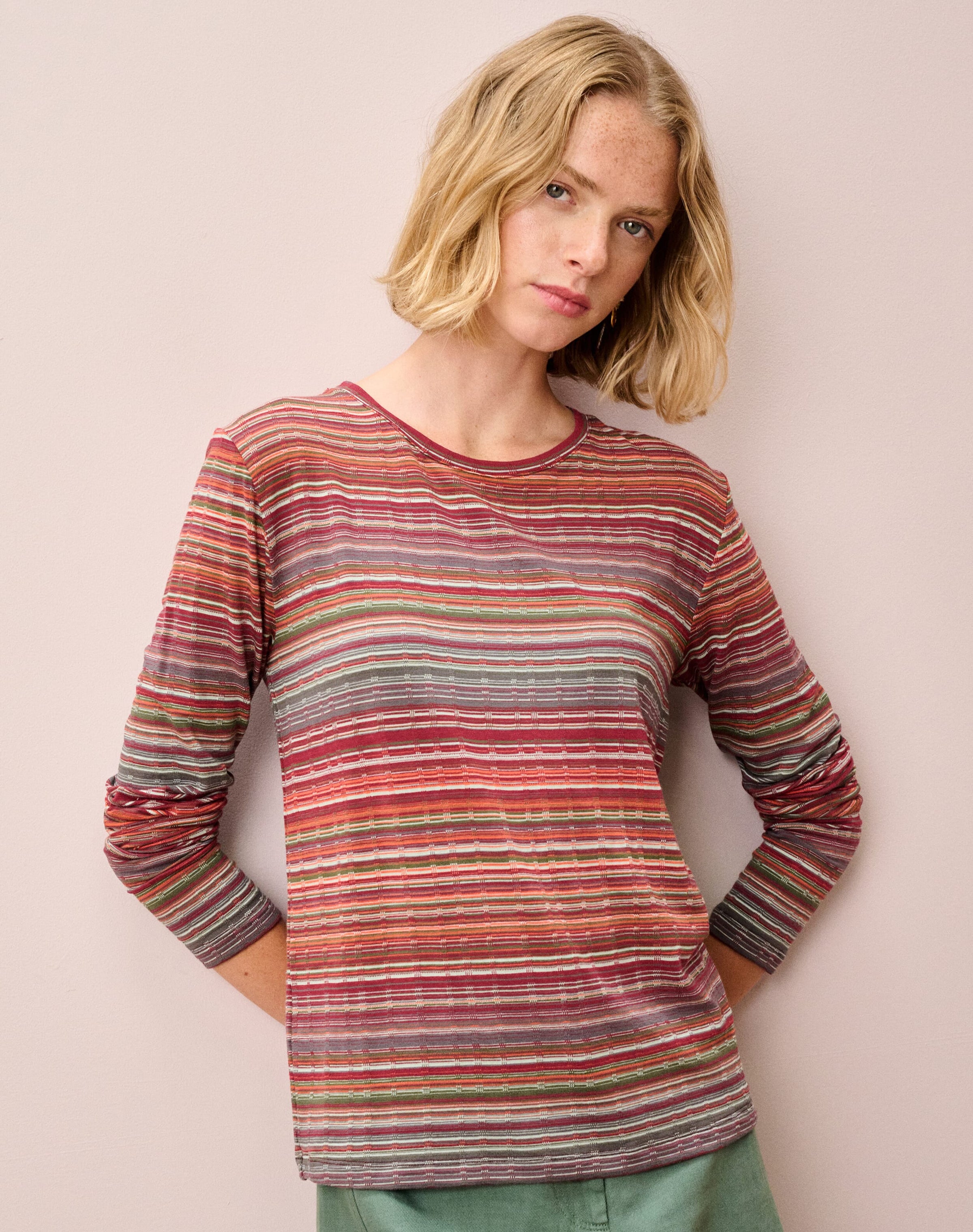 Fine Stripe Jersey T-Shirt