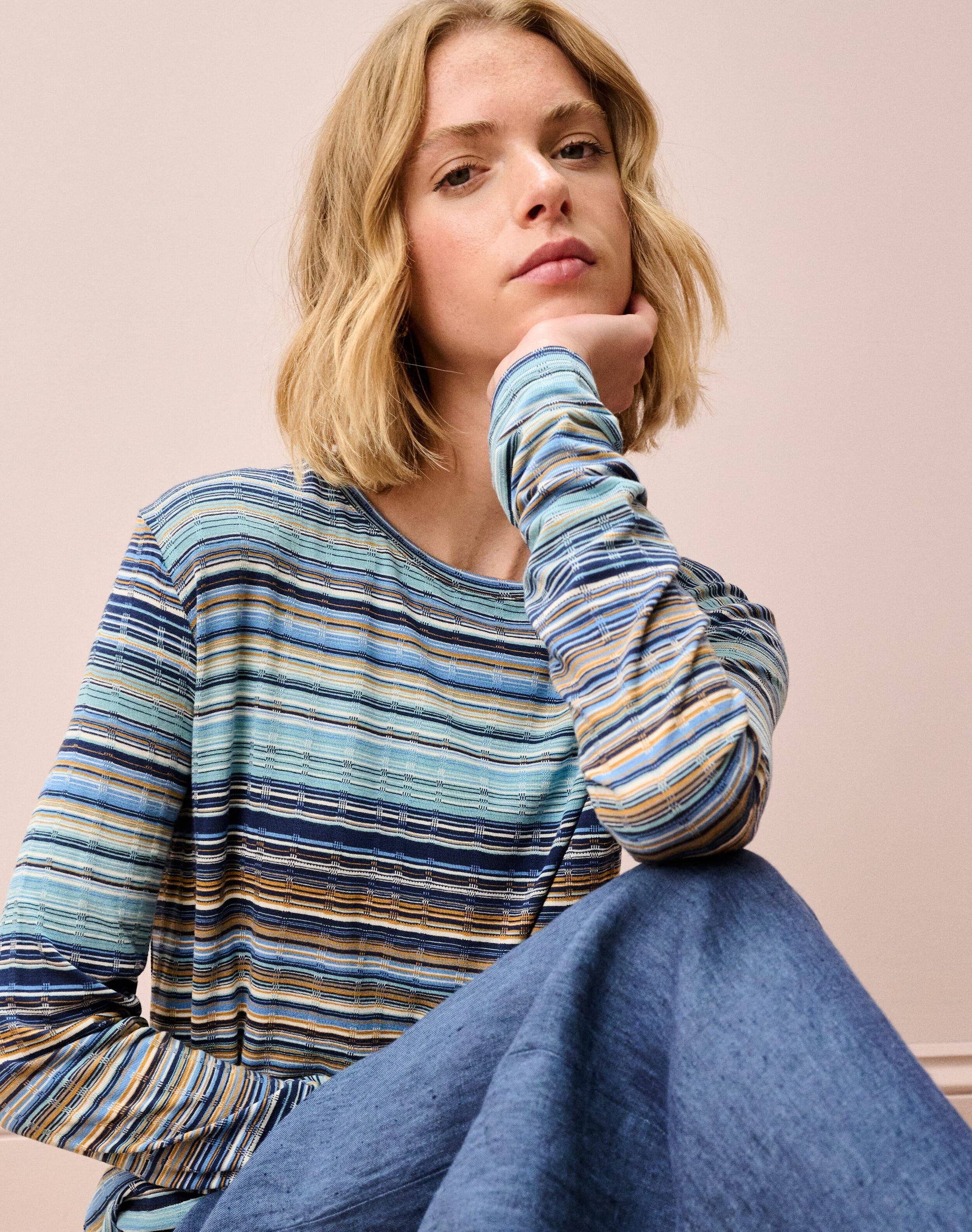 Fine Stripe Jersey T-Shirt