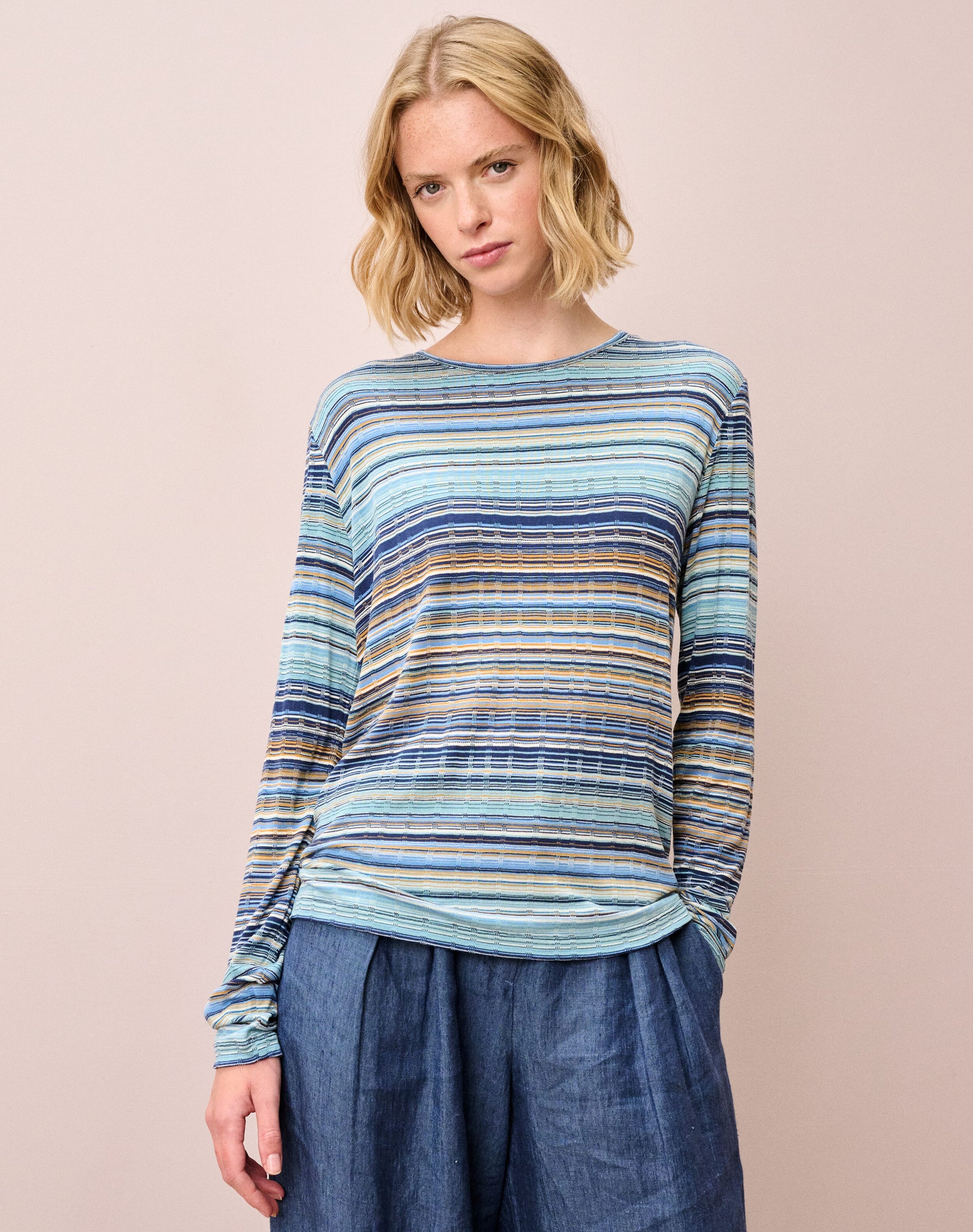 Fine Stripe Jersey T-Shirt