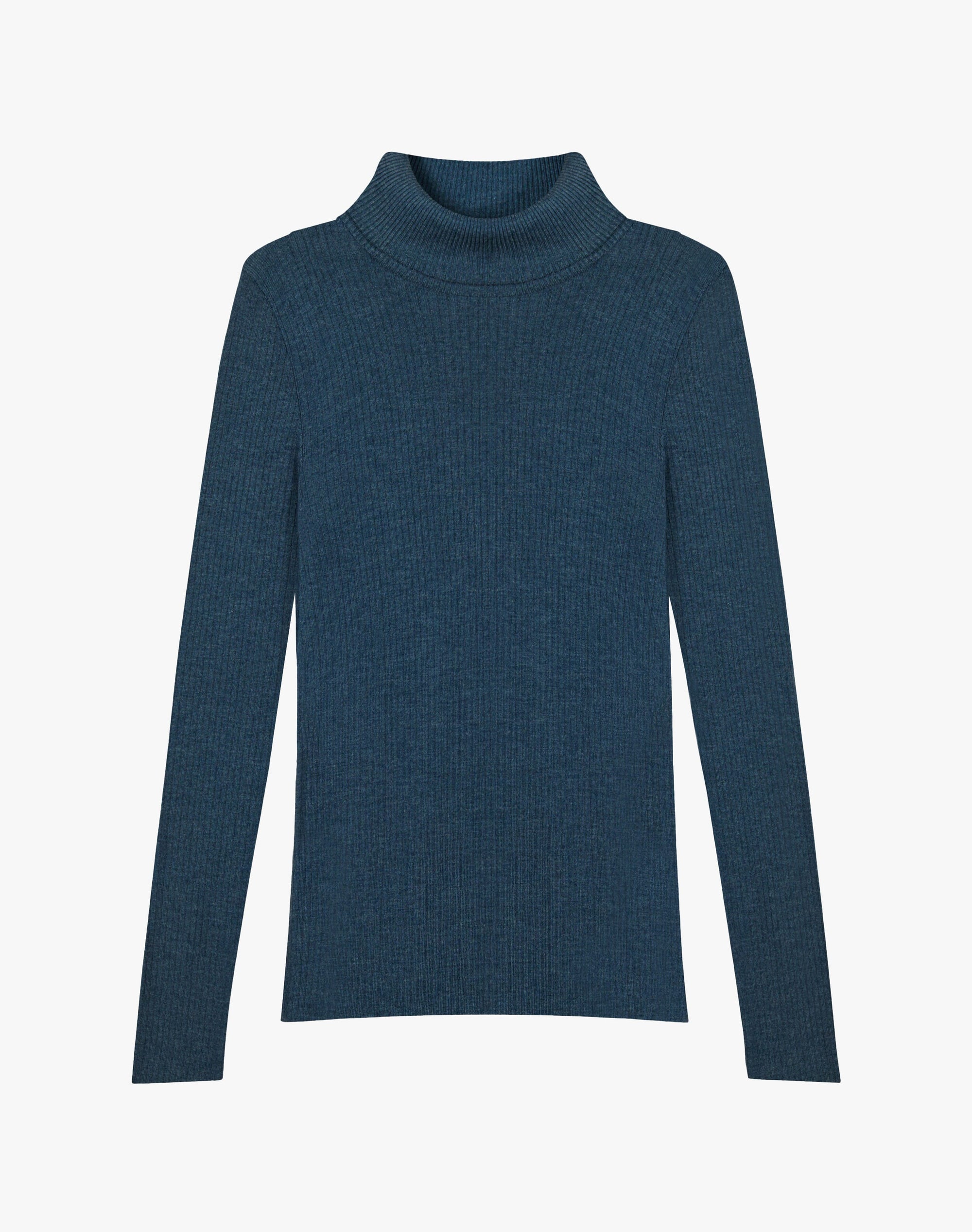 Ribbed Polo Neck