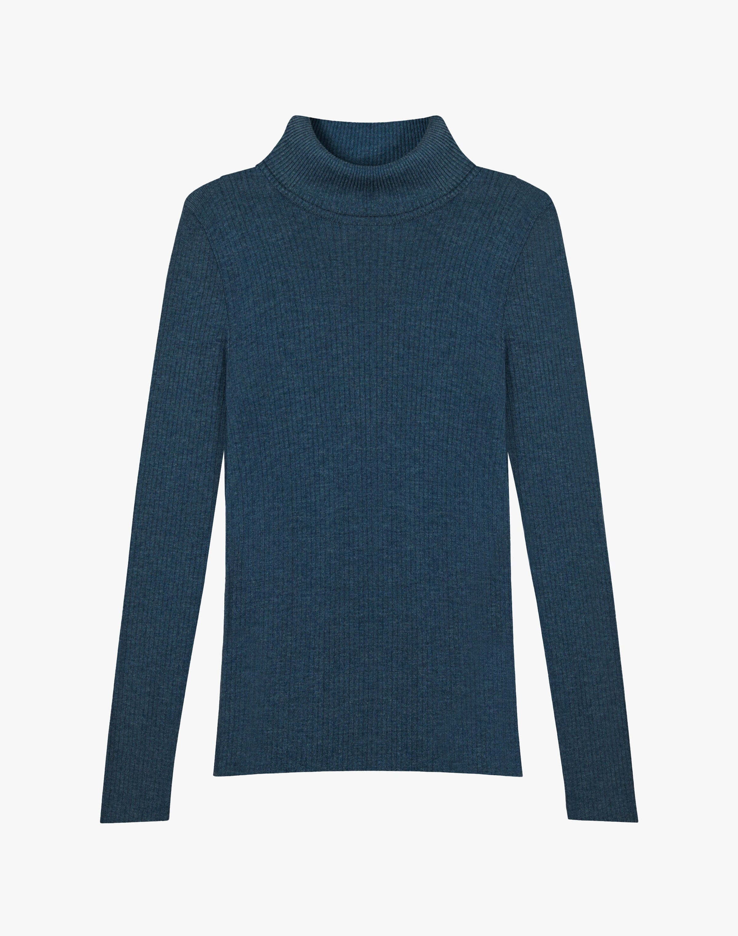 Ribbed Polo Neck