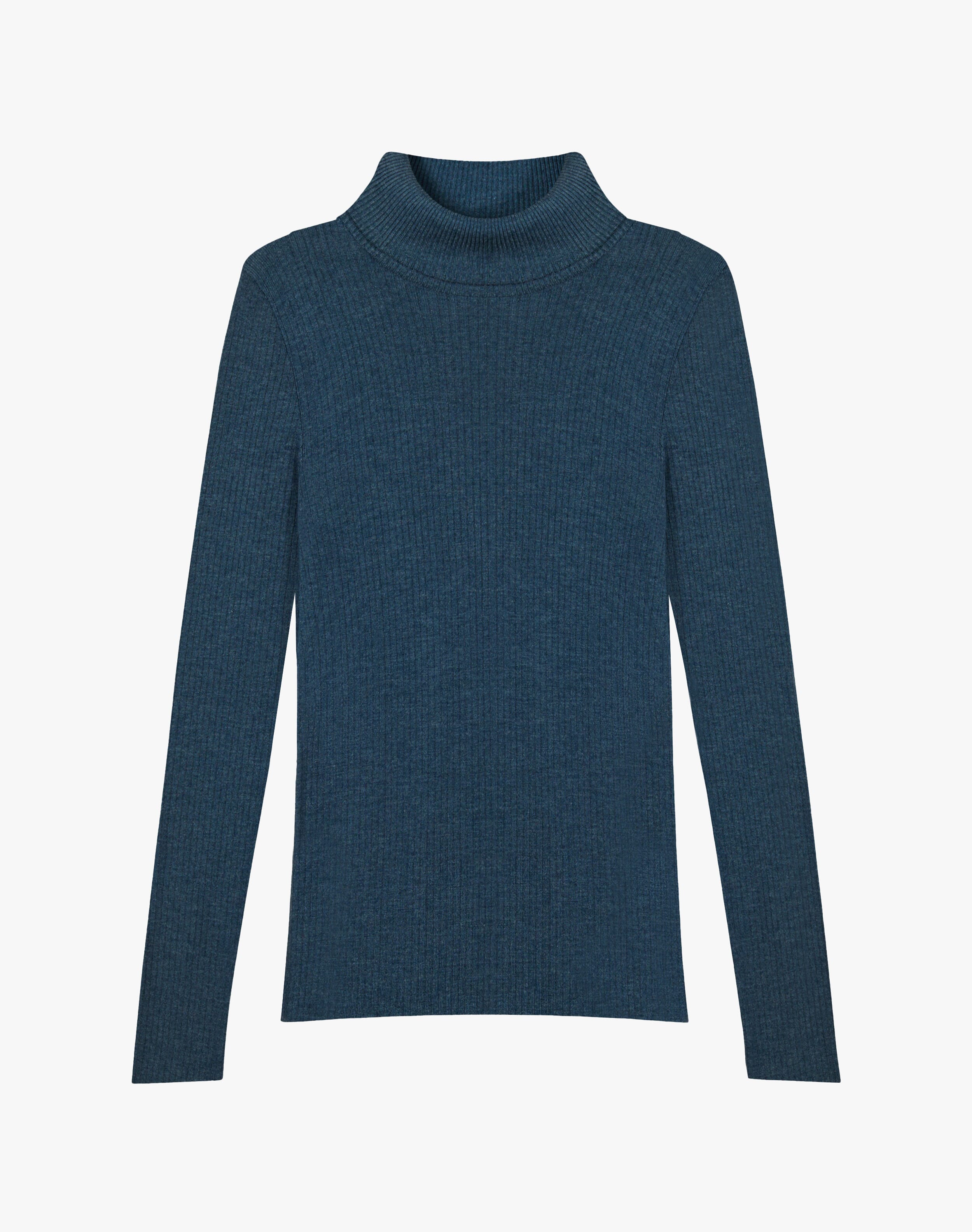 Ribbed Polo Neck