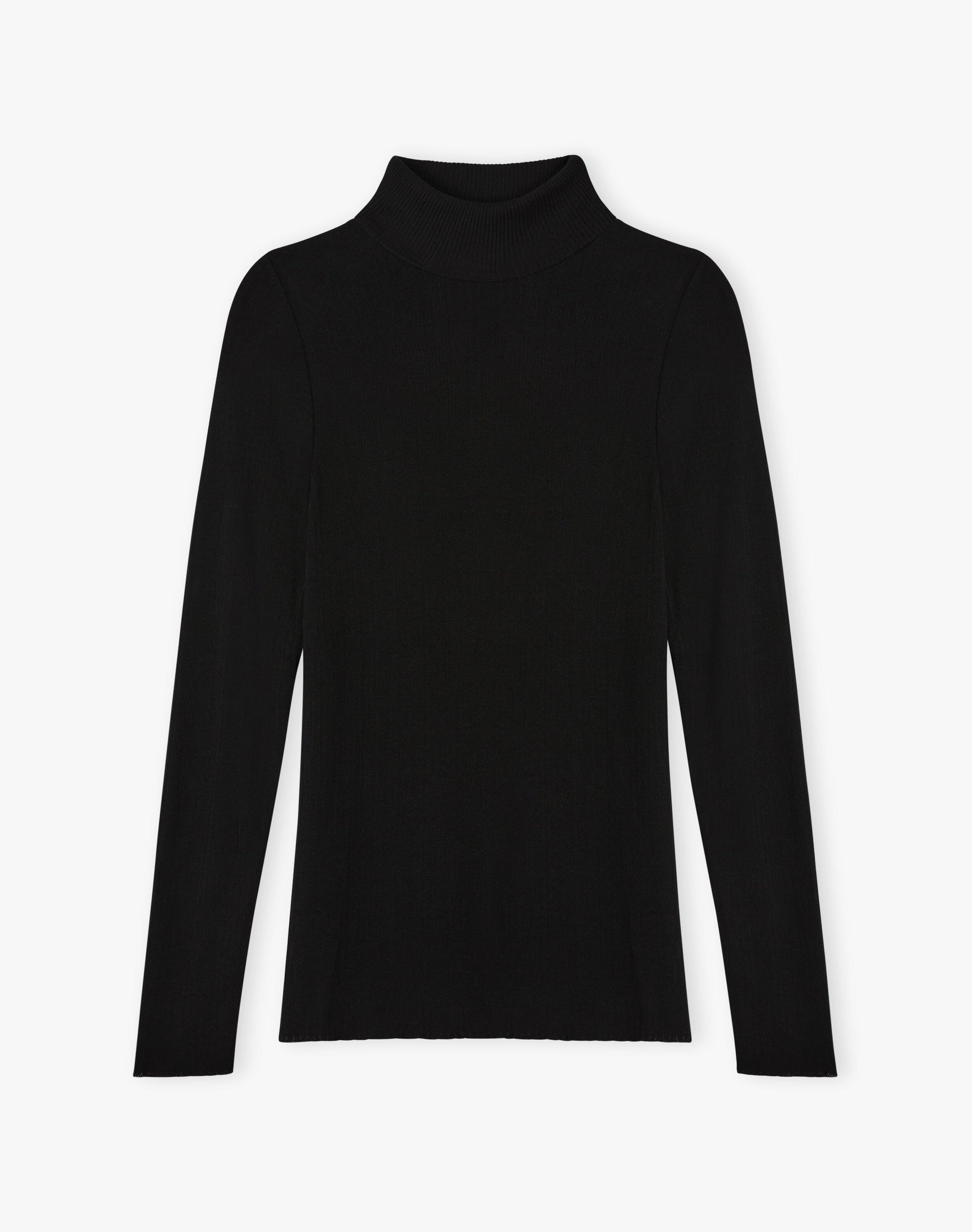 Ribbed Polo Neck
