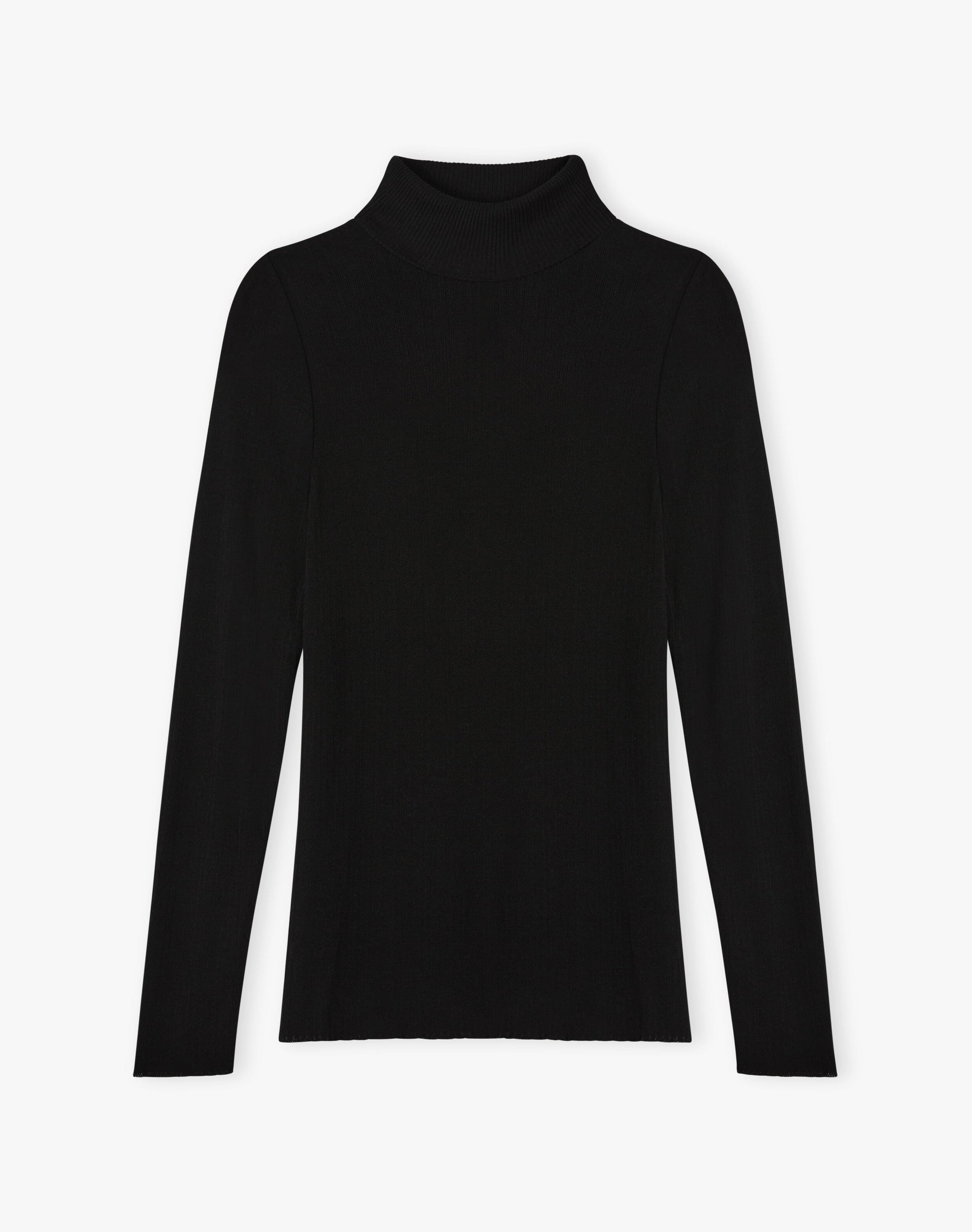 Ribbed Polo Neck
