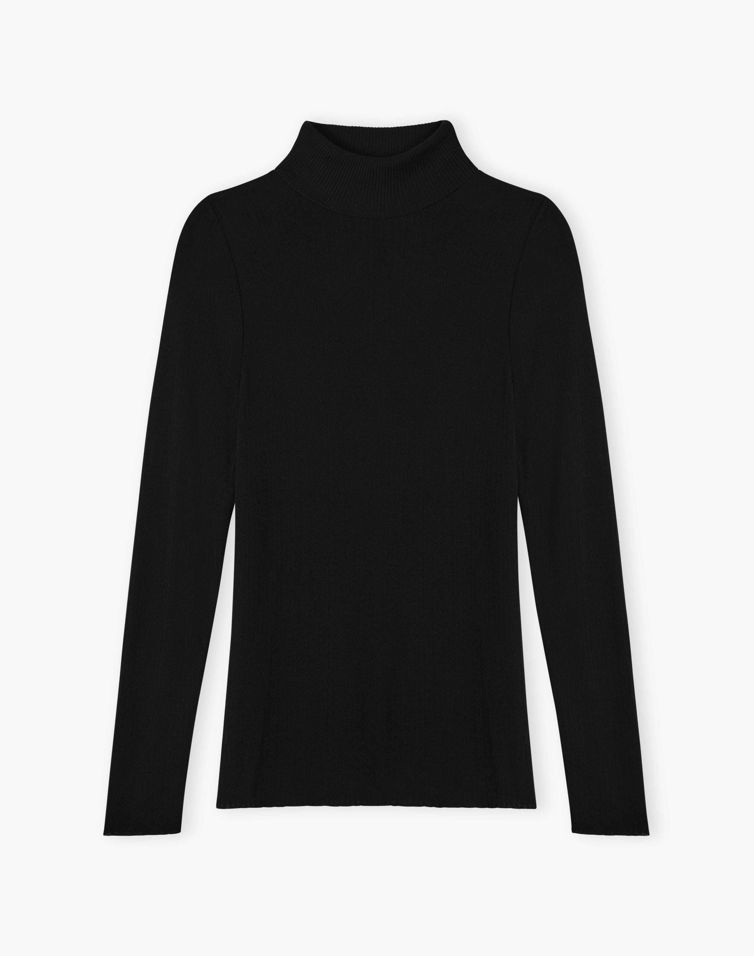 Ribbed Polo Neck