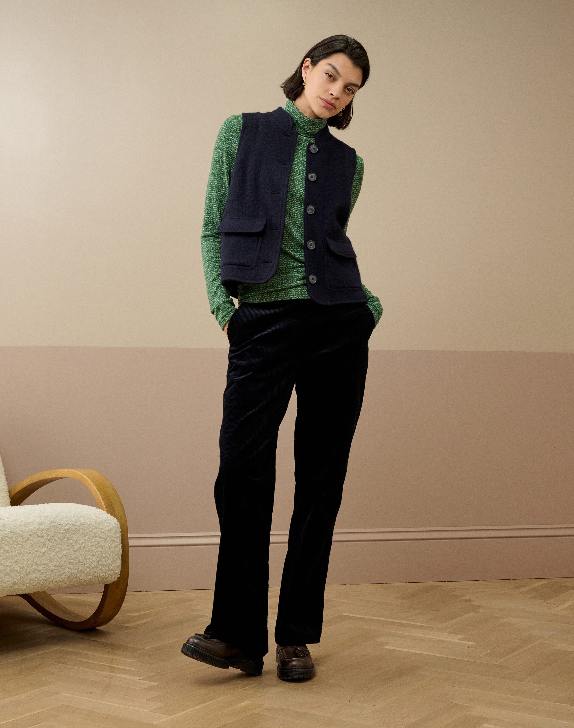 Textured Jersey Turtle Neck