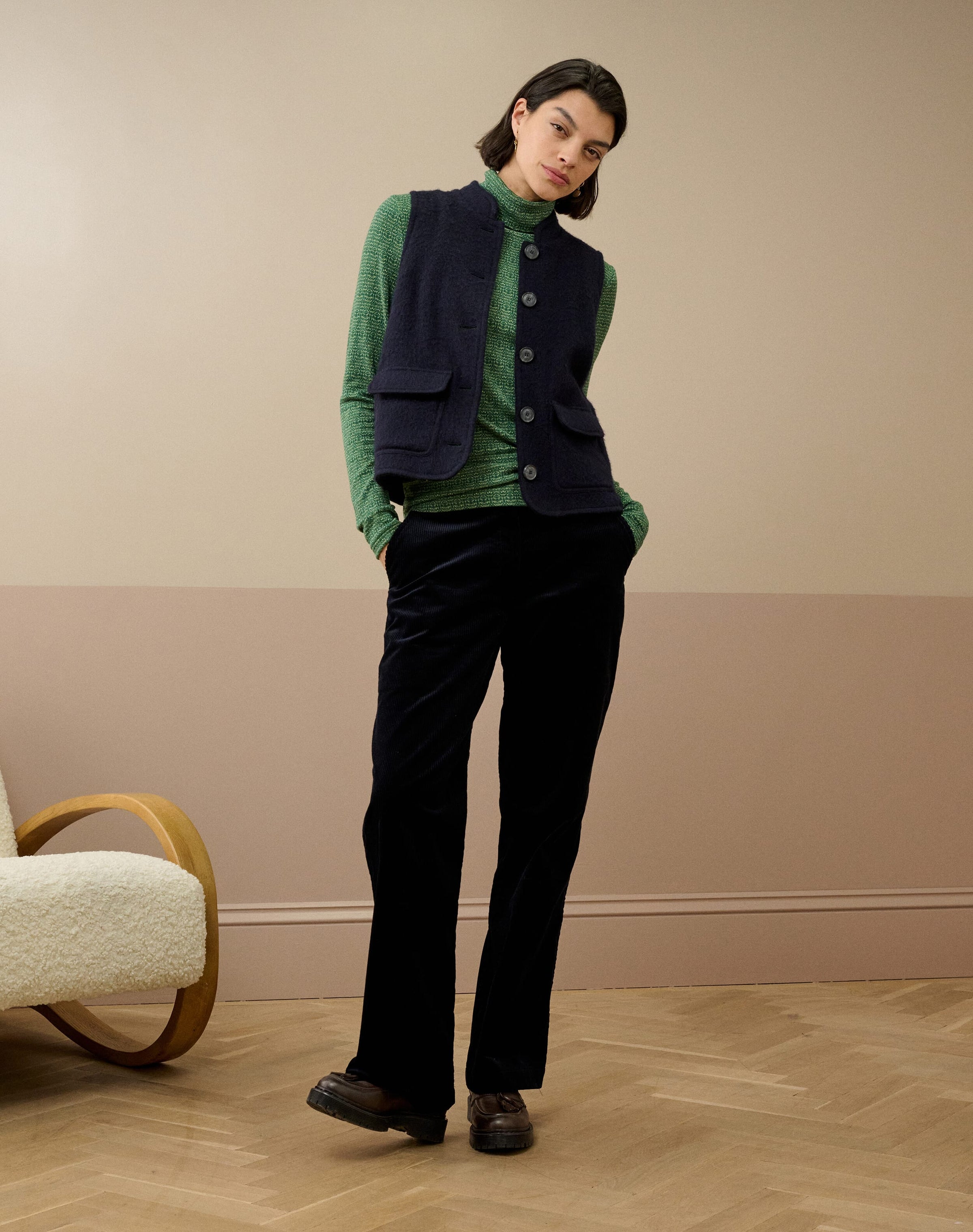 Textured Jersey Turtle Neck