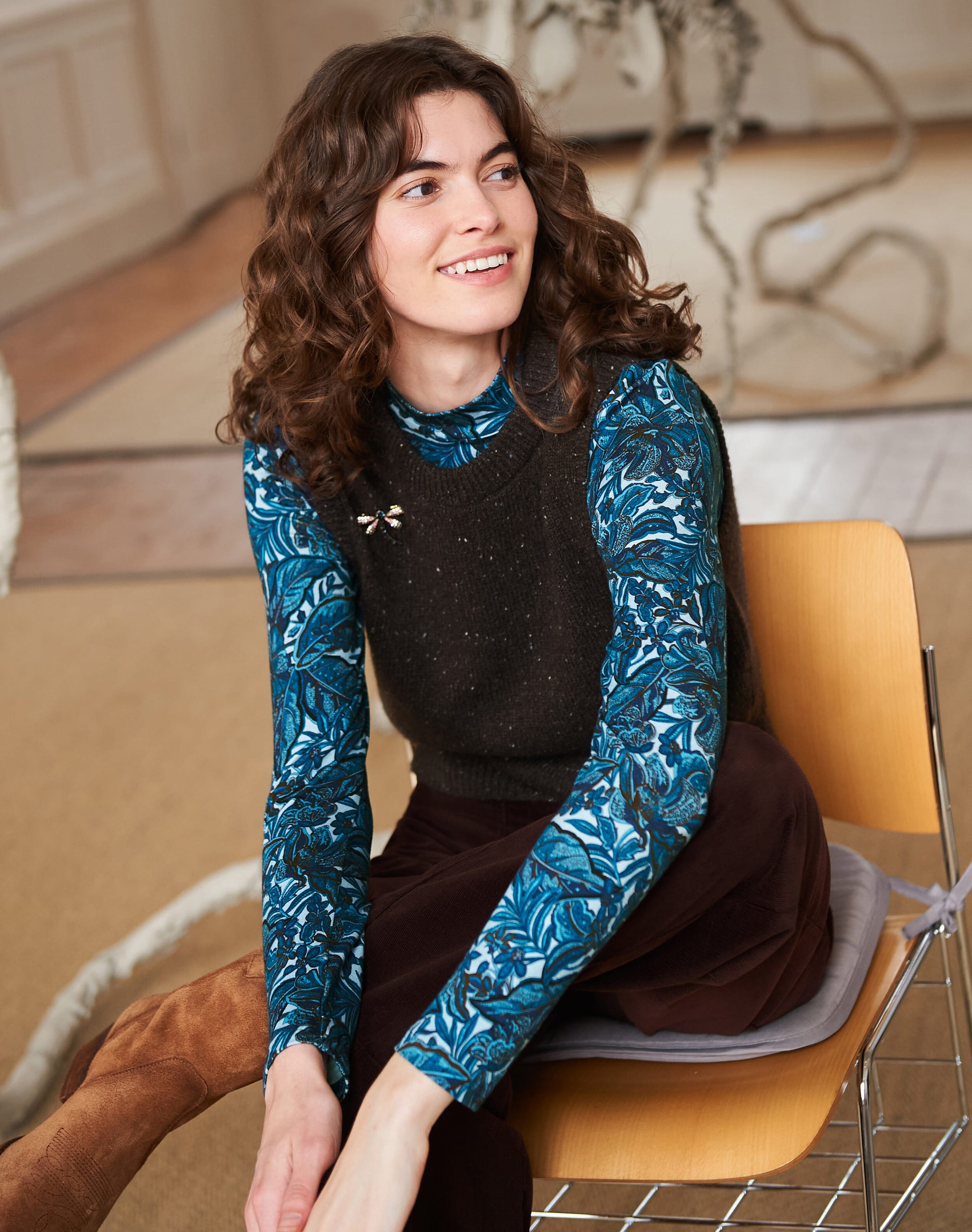 Liberty Print Jersey Turtle Neck