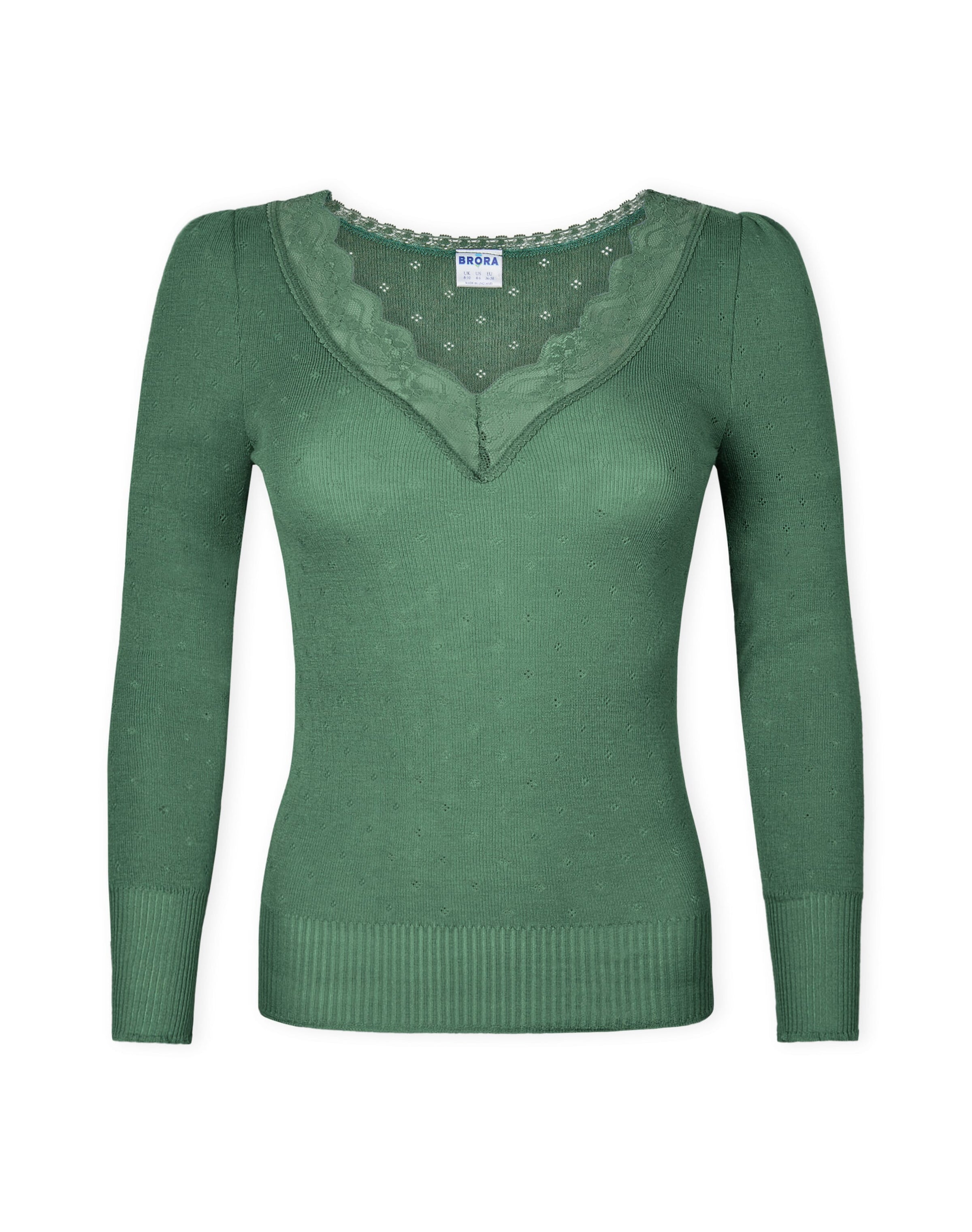 Lace Trim V Neck Top
