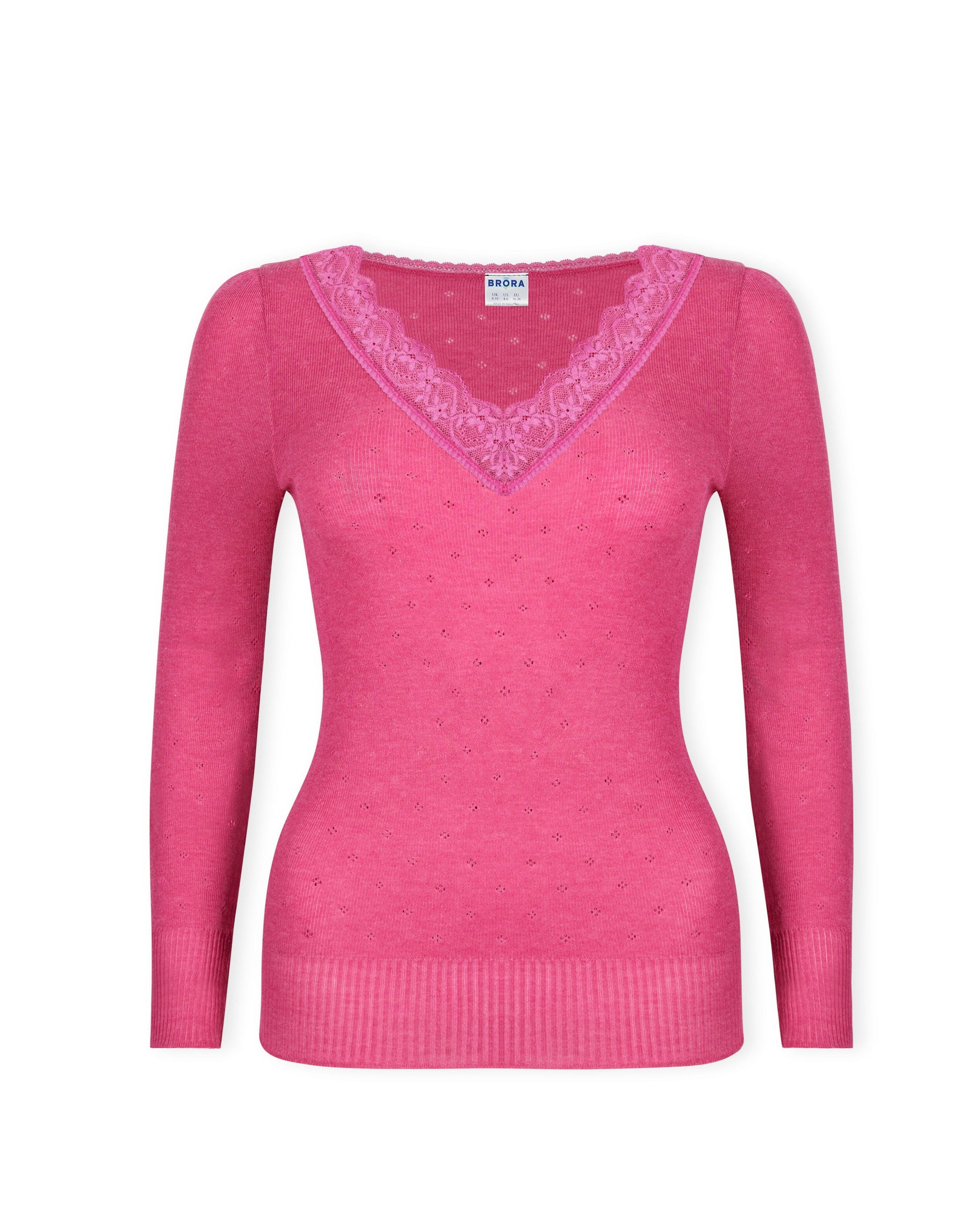 Lace Trim V Neck Top