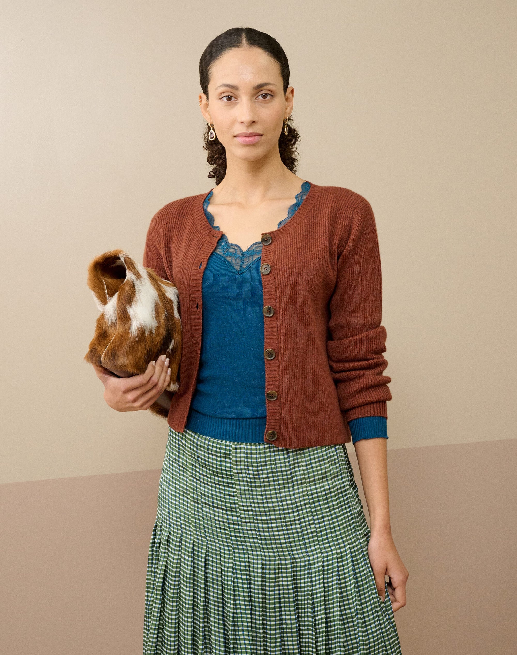 Lace Trim V Neck Top