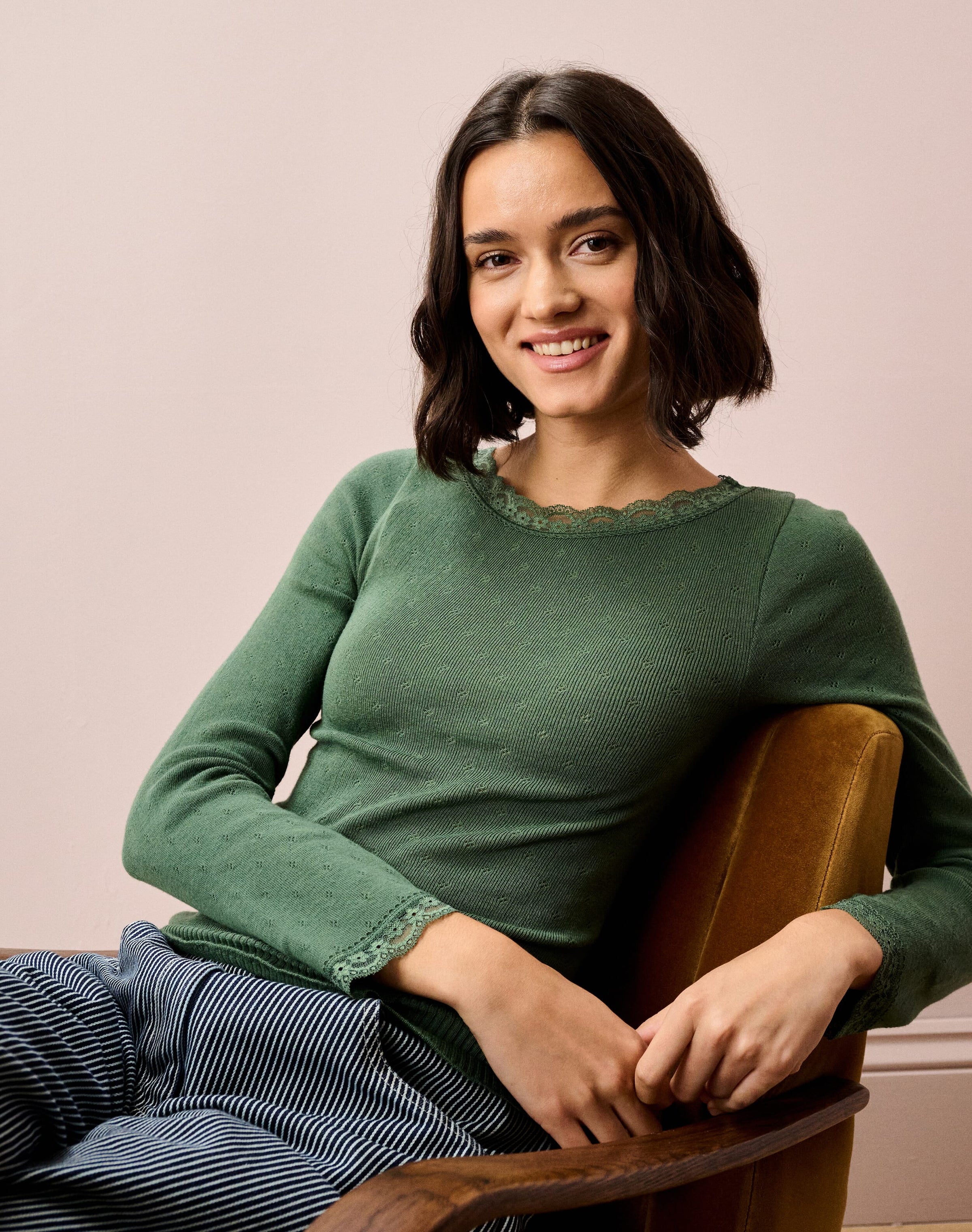 Lace Trim Scoop Neck