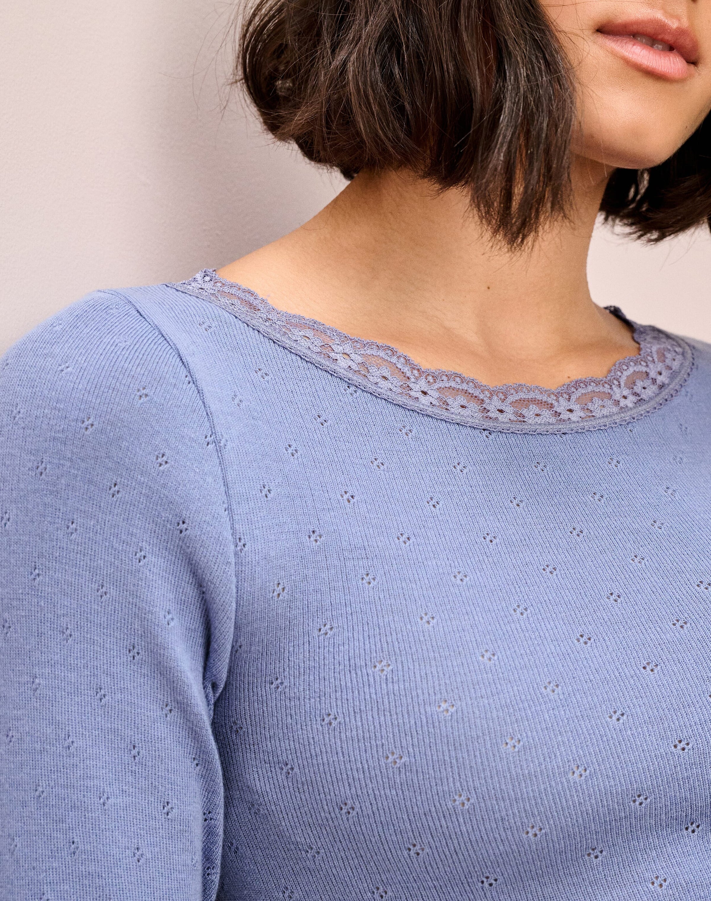 Lace Trim Scoop Neck