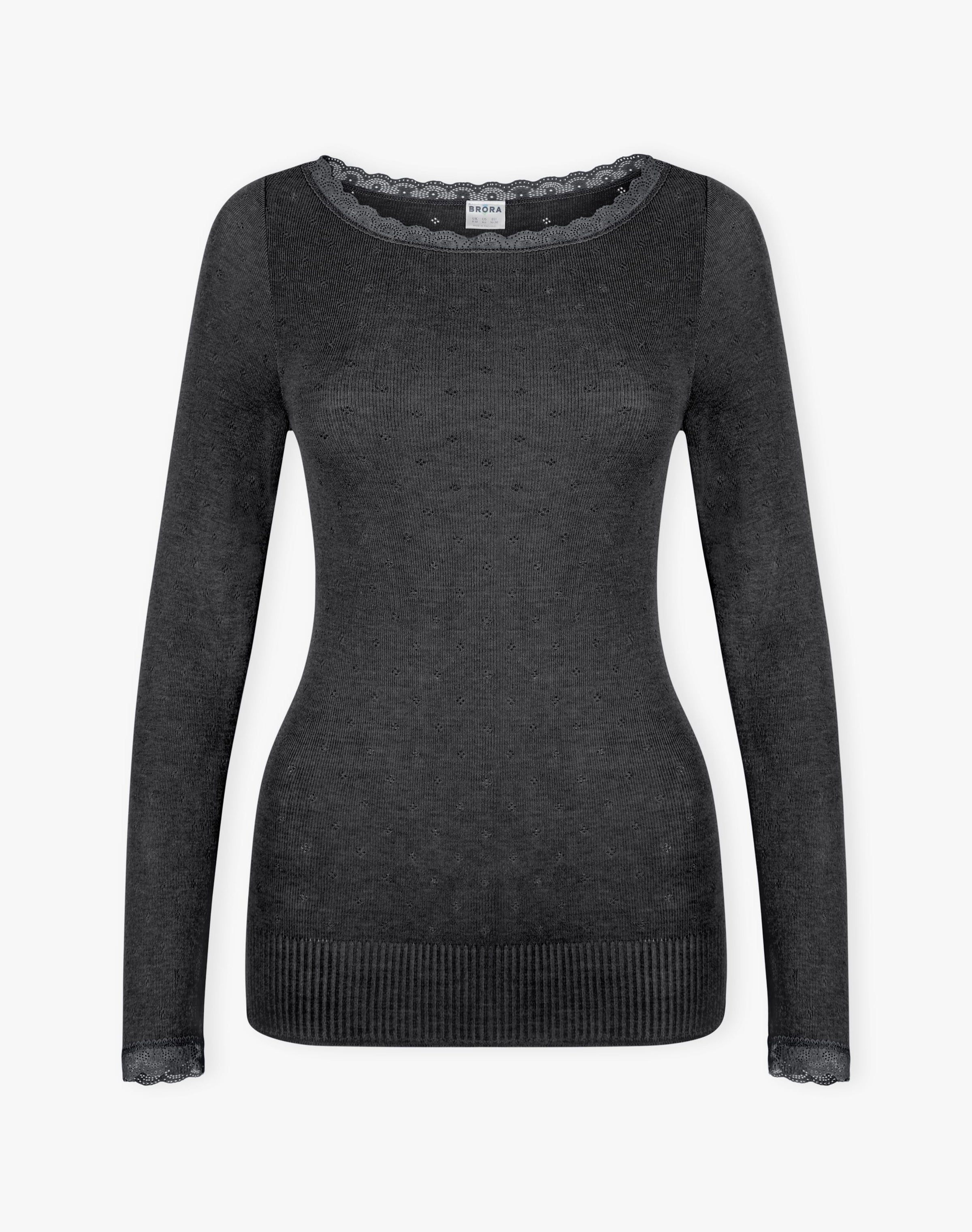 Lace Trim Scoop Neck