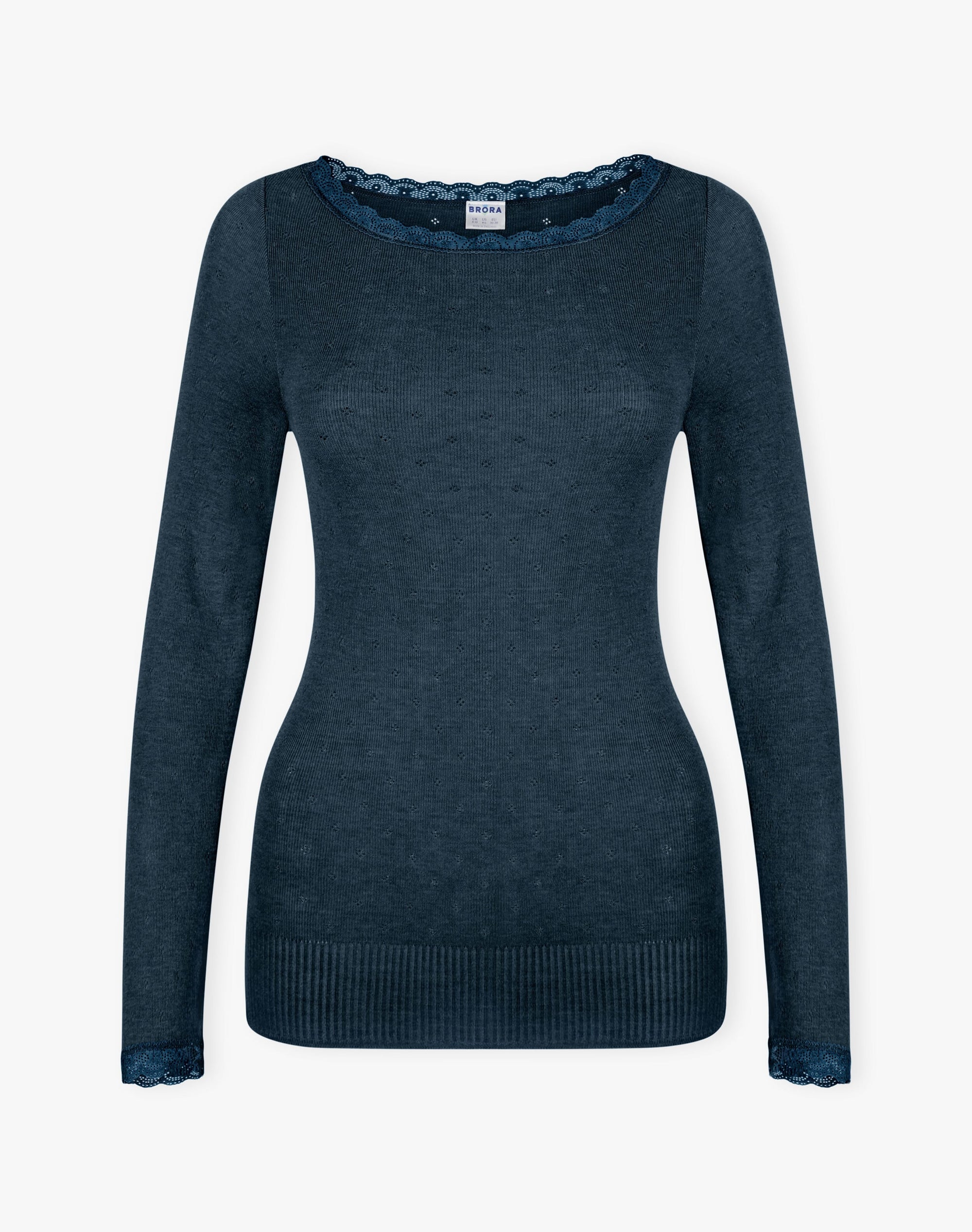 Lace Trim Scoop Neck