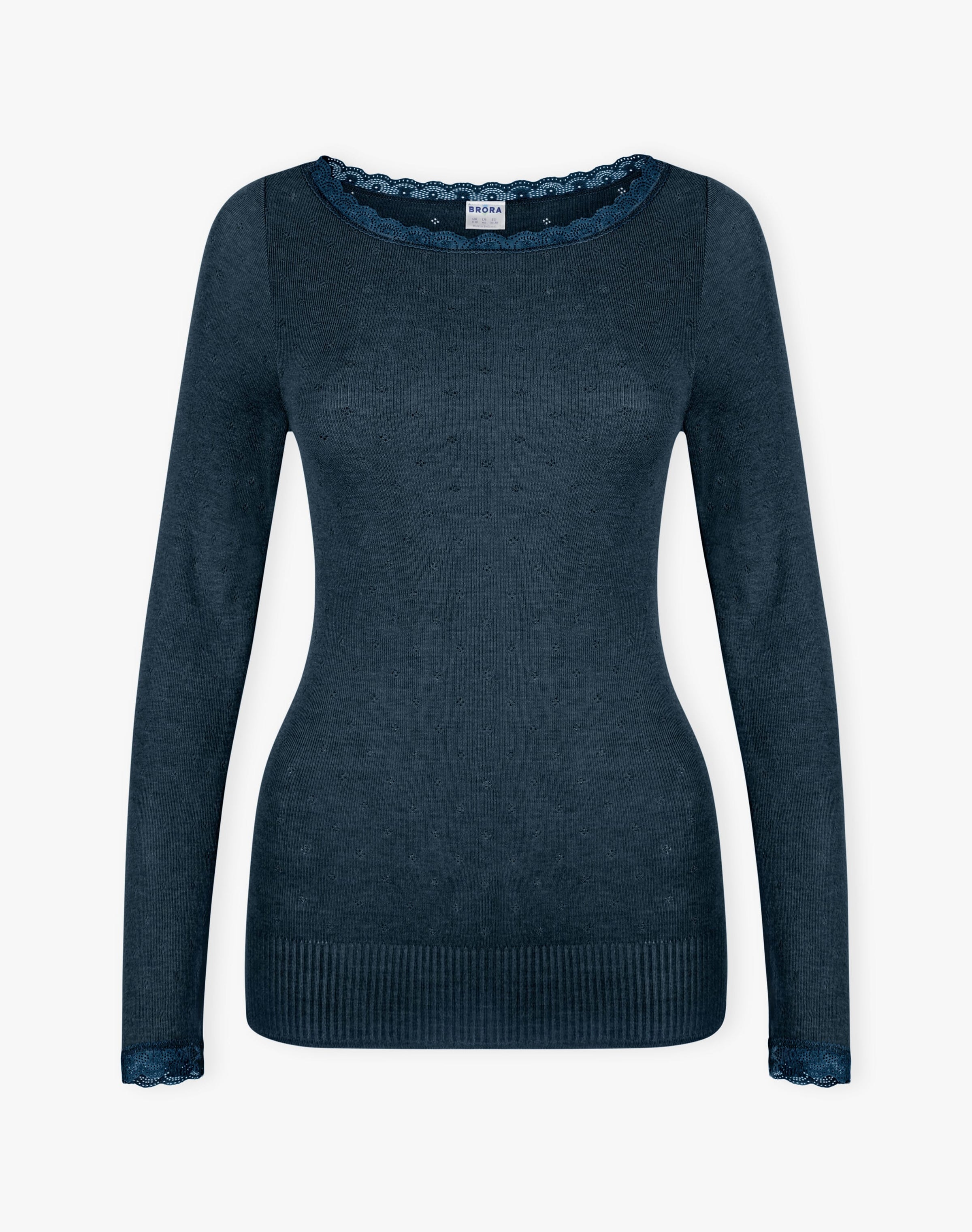 Lace Trim Scoop Neck