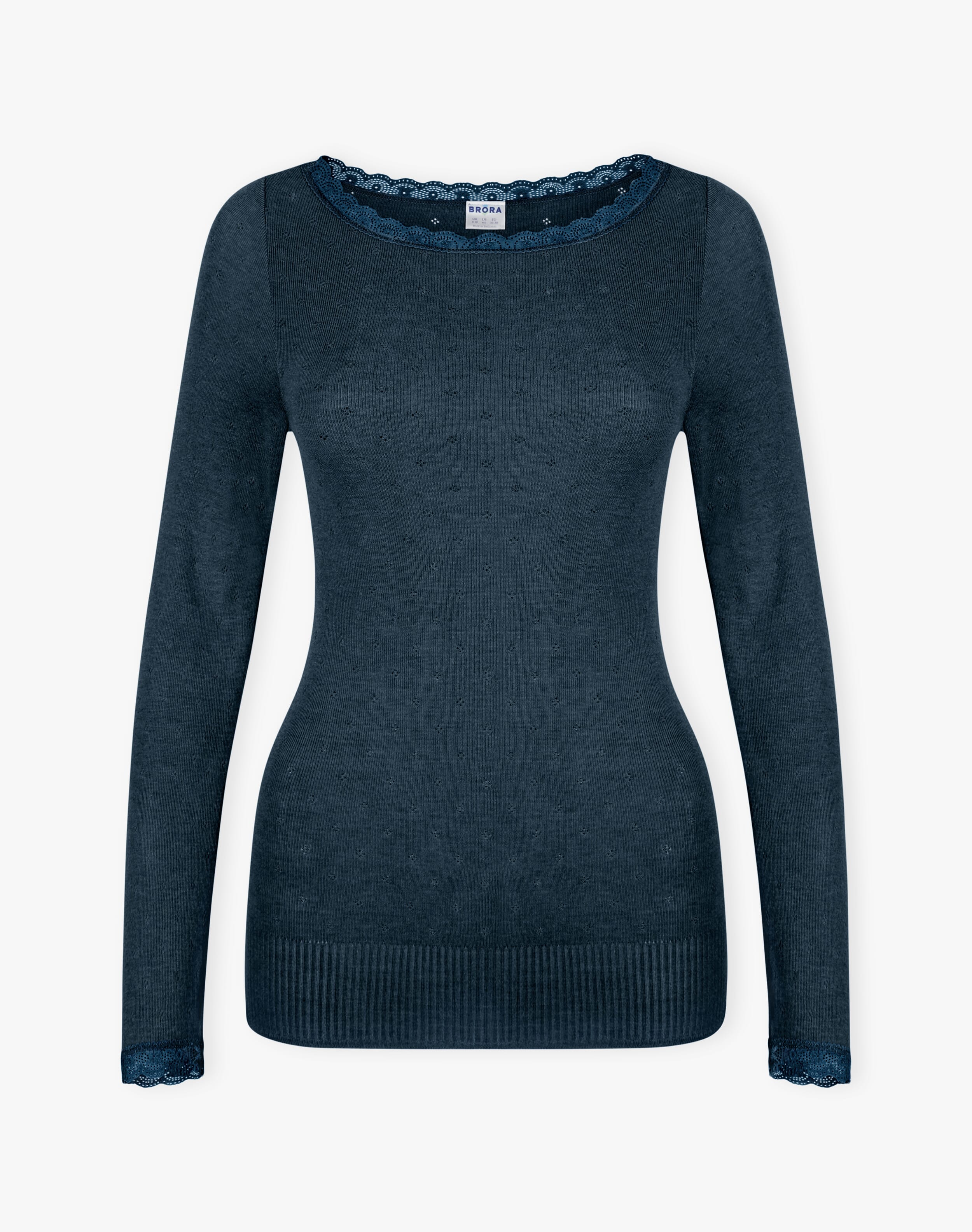 Lace Trim Scoop Neck