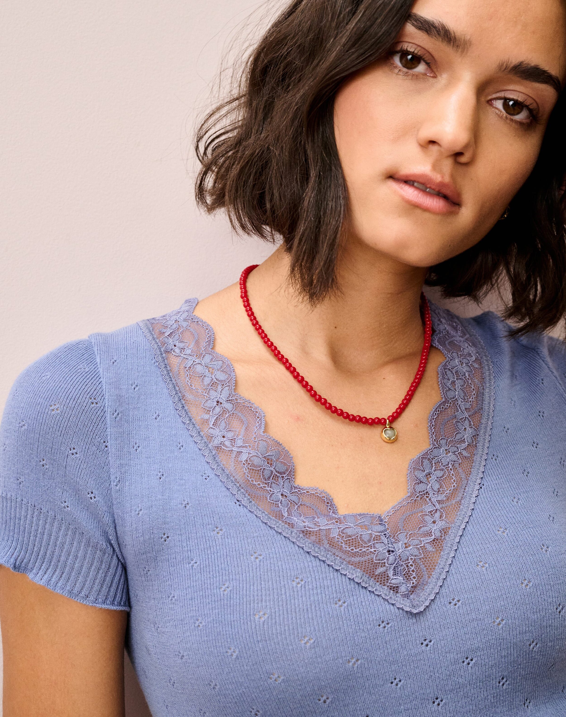 Lace Trim Cap Sleeve Top