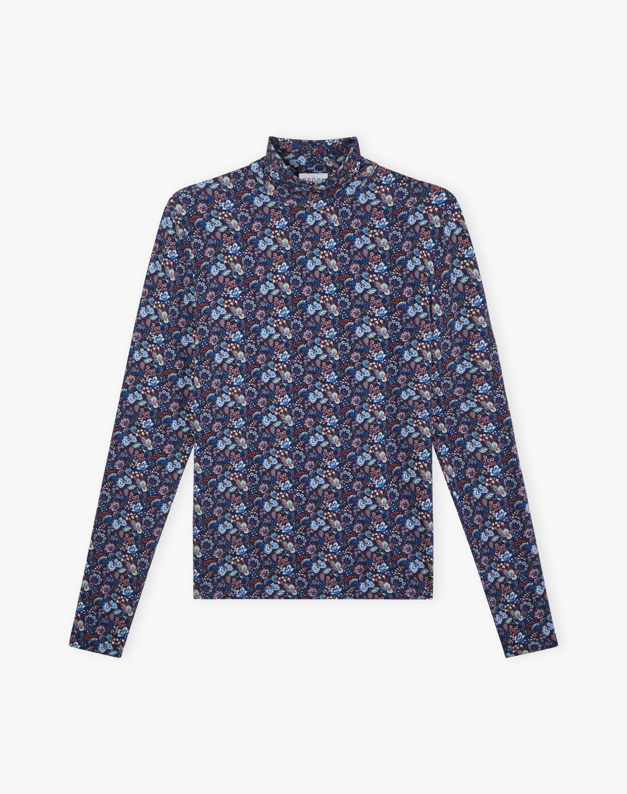 Liberty Print Jersey Polo Neck