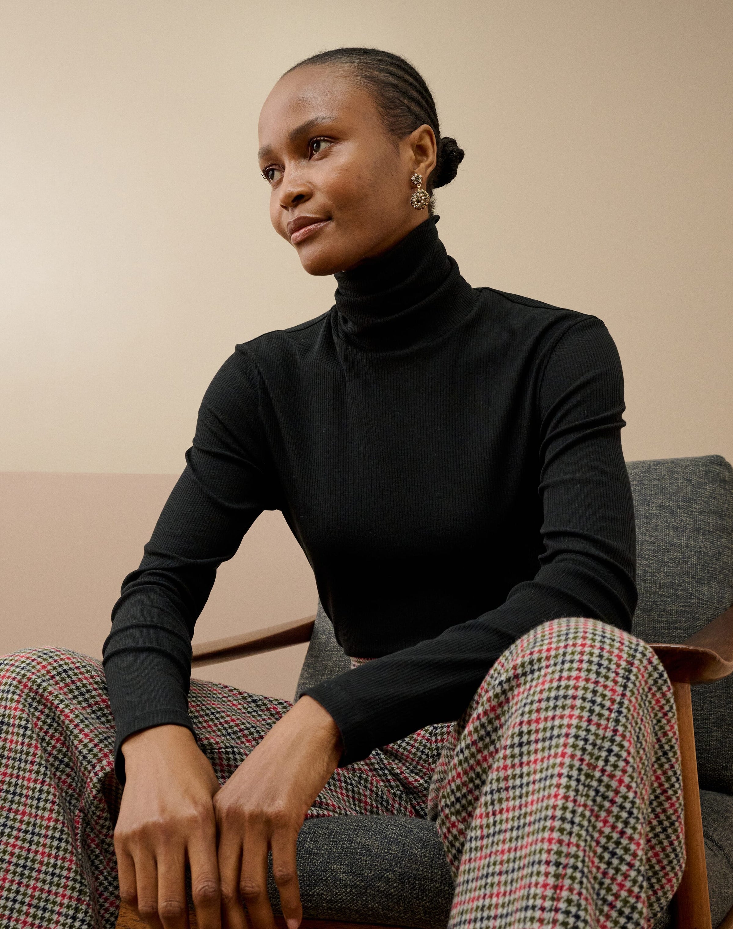 Organic Cotton Ribbed Jersey Poloneck