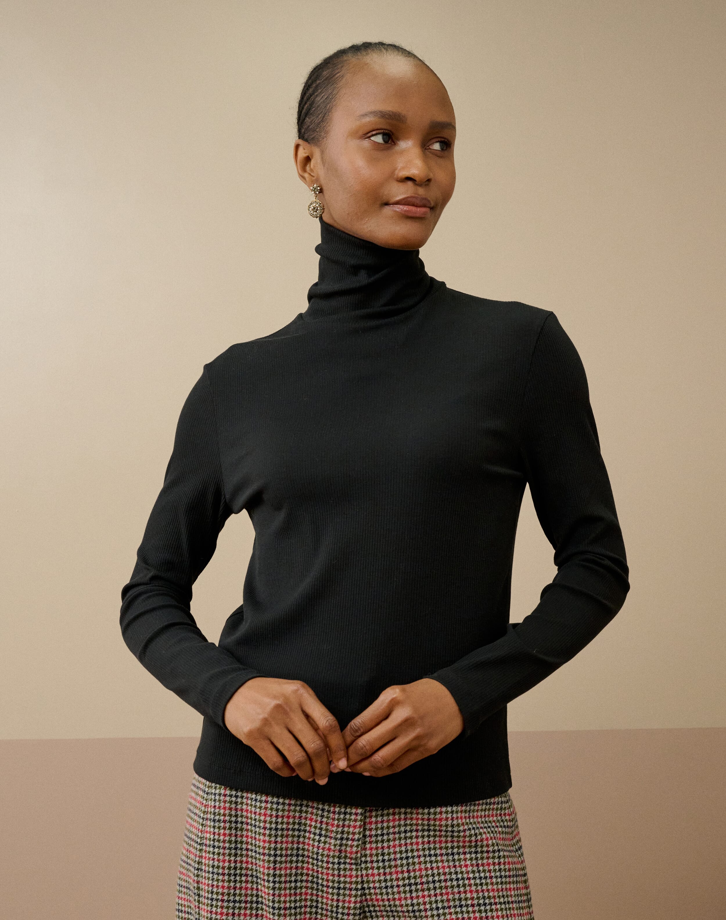 Organic Cotton Ribbed Jersey Poloneck