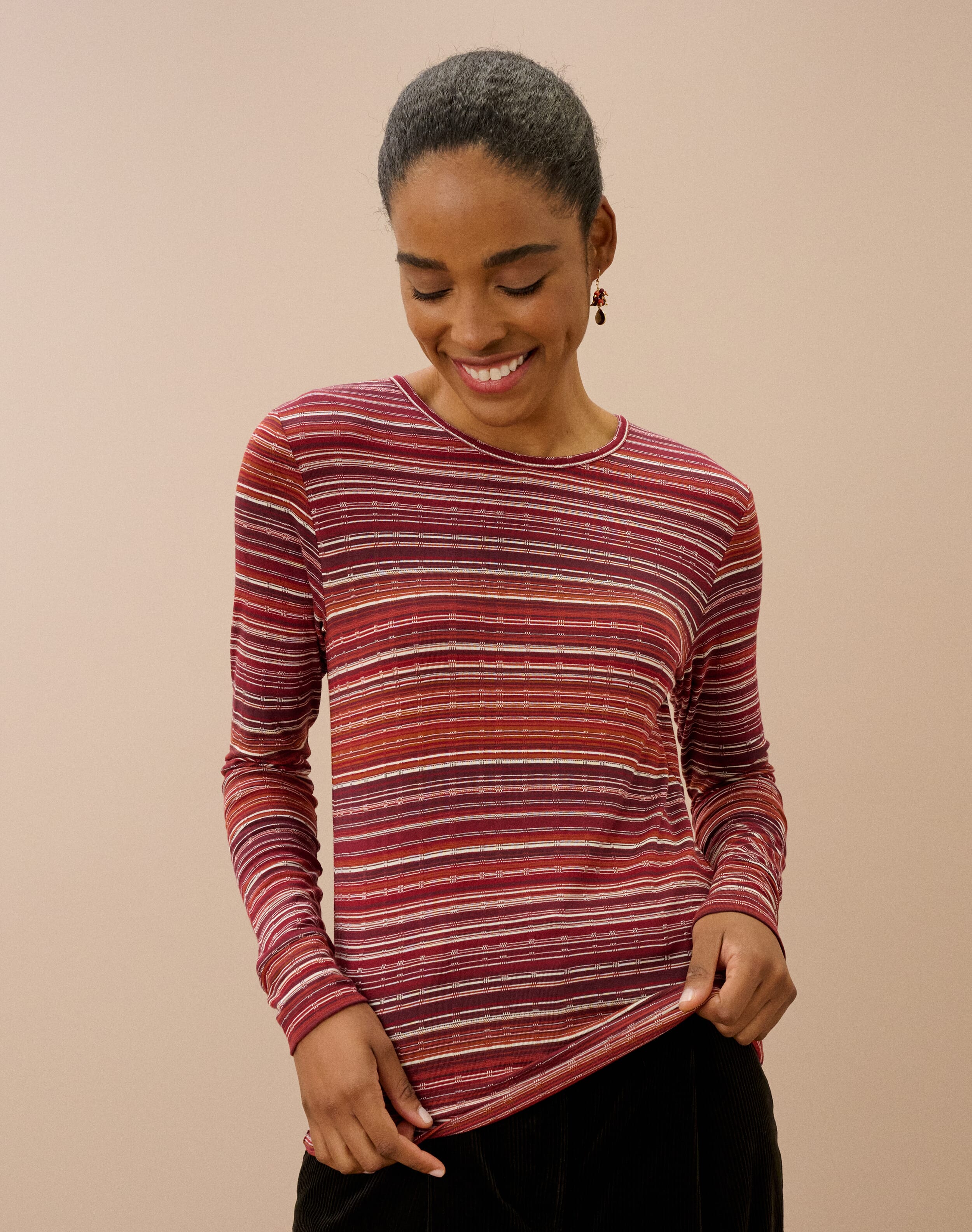 Fine Stripe Jersey Top