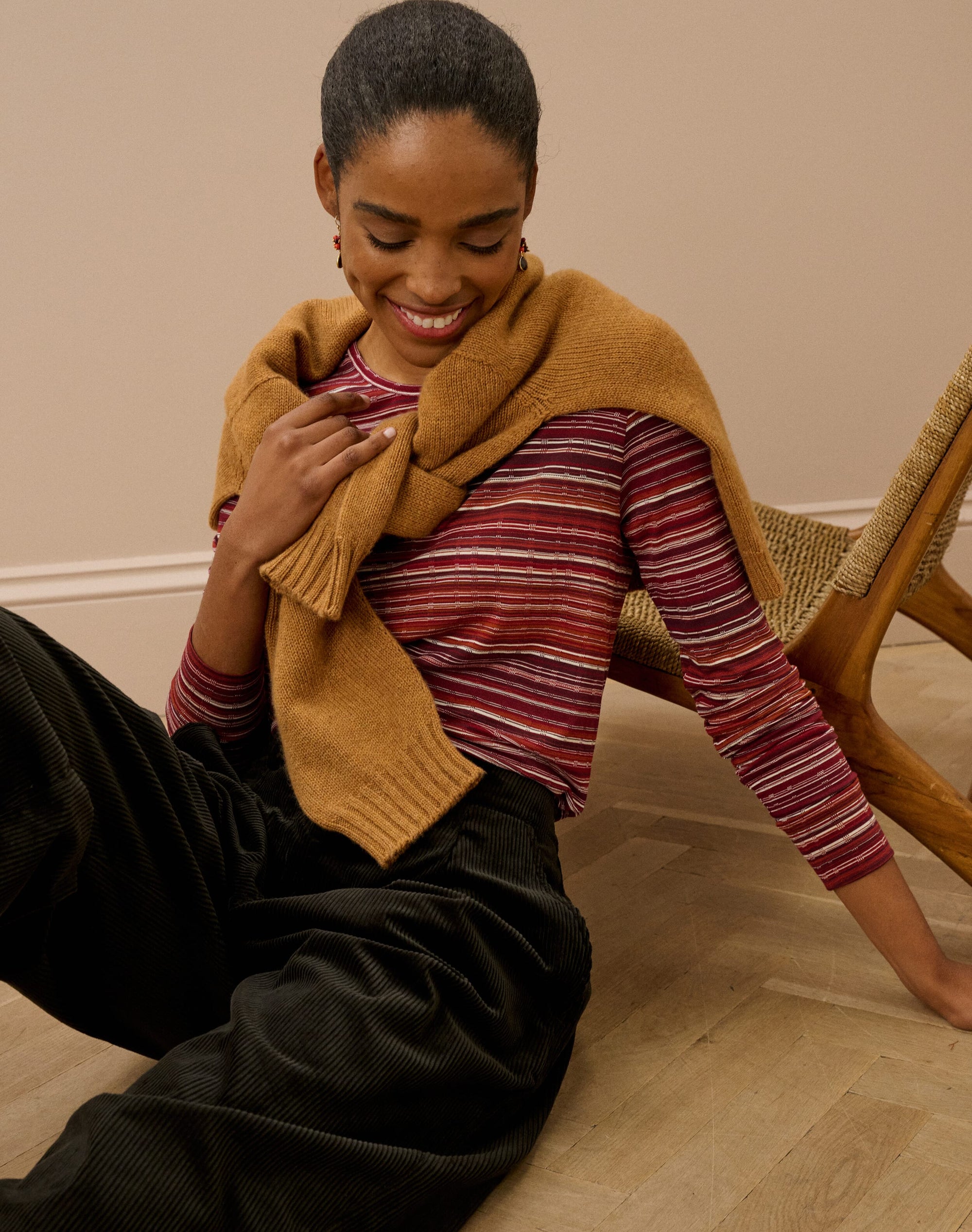 Fine Stripe Jersey Top
