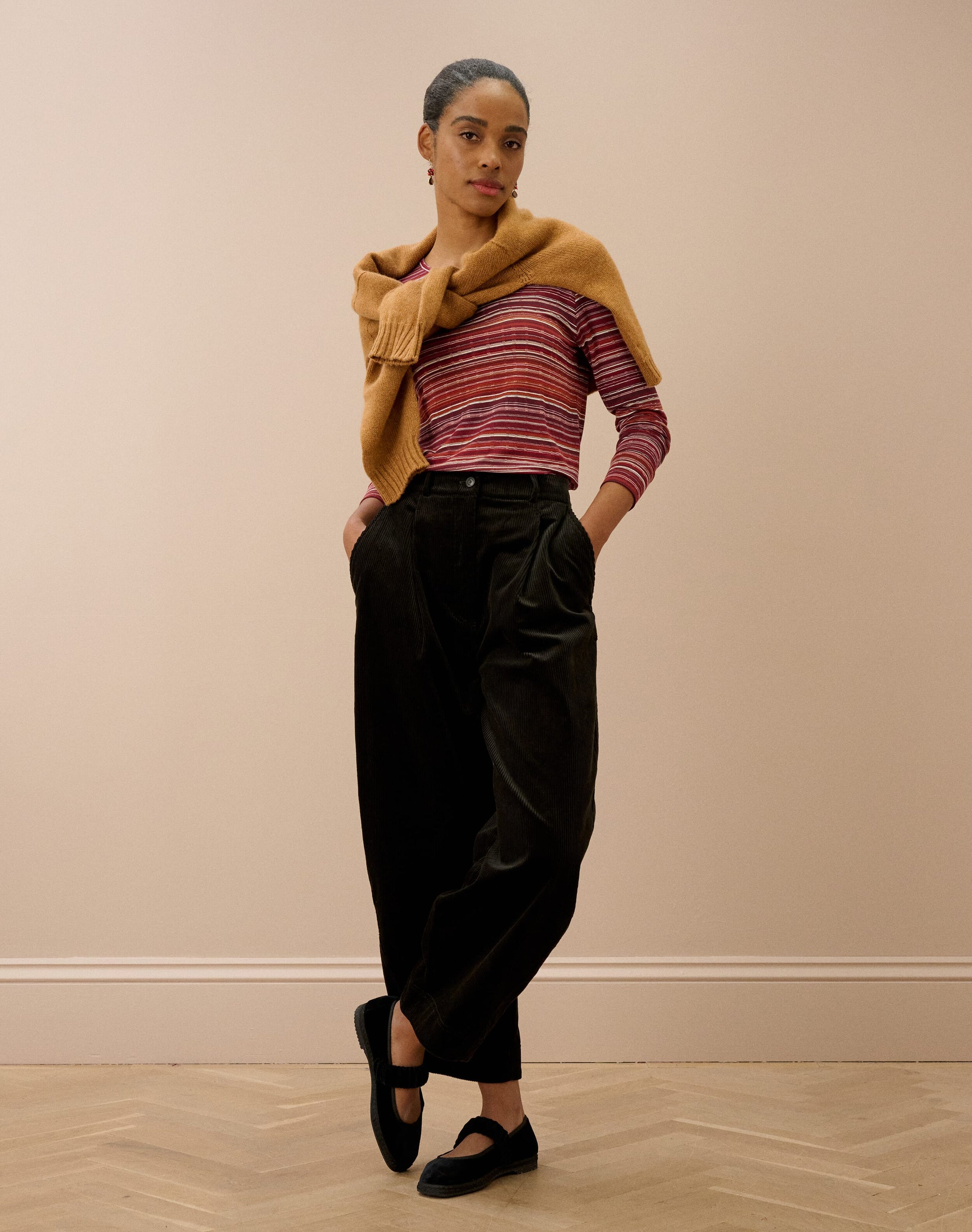 Fine Stripe Jersey Top
