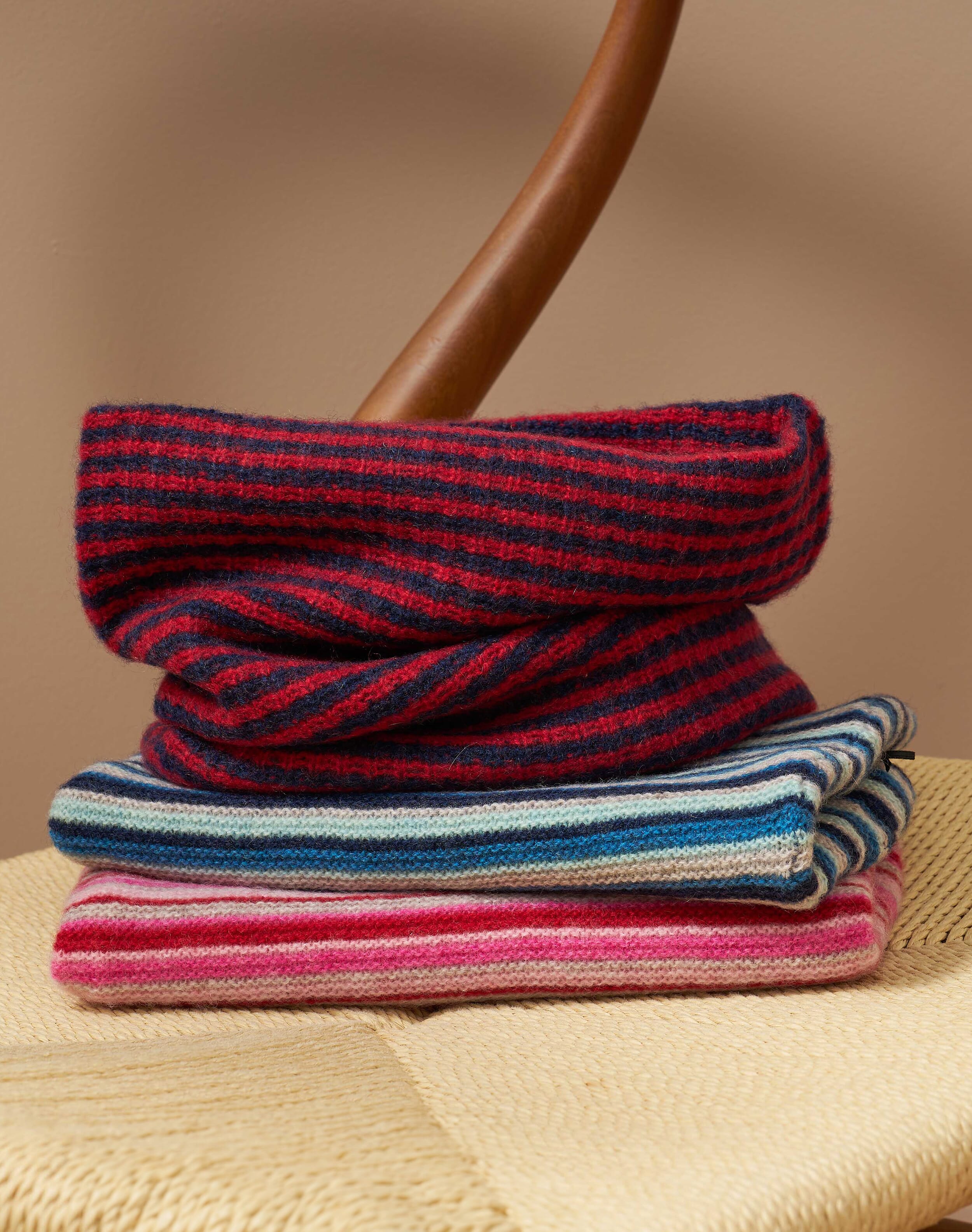 Cashmere Two Tone Stripy Snood