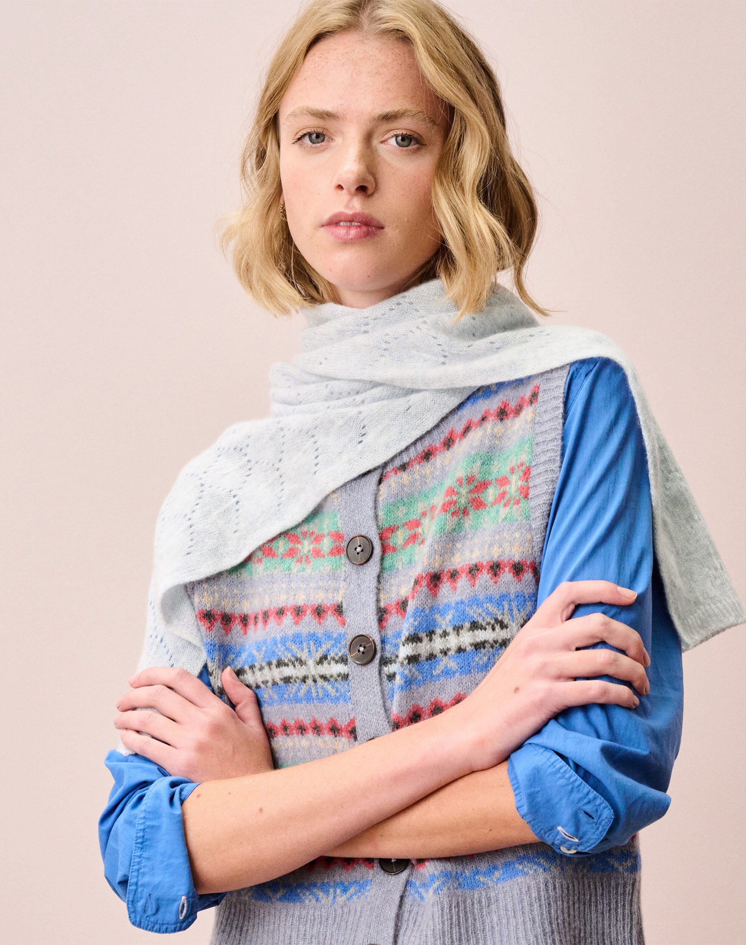 Cashmere Pointelle Scarf