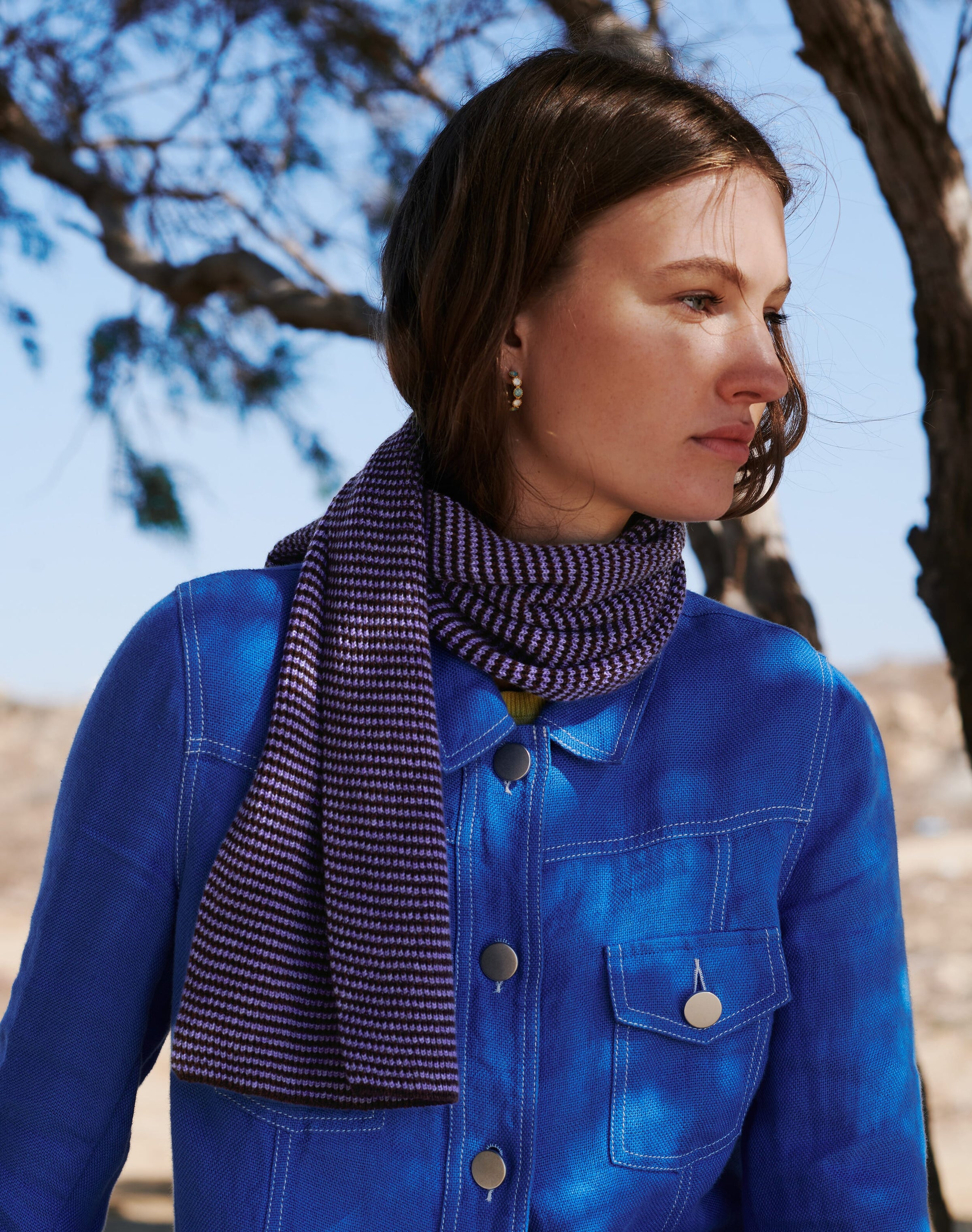 Cashmere Fine Stripe Scarf