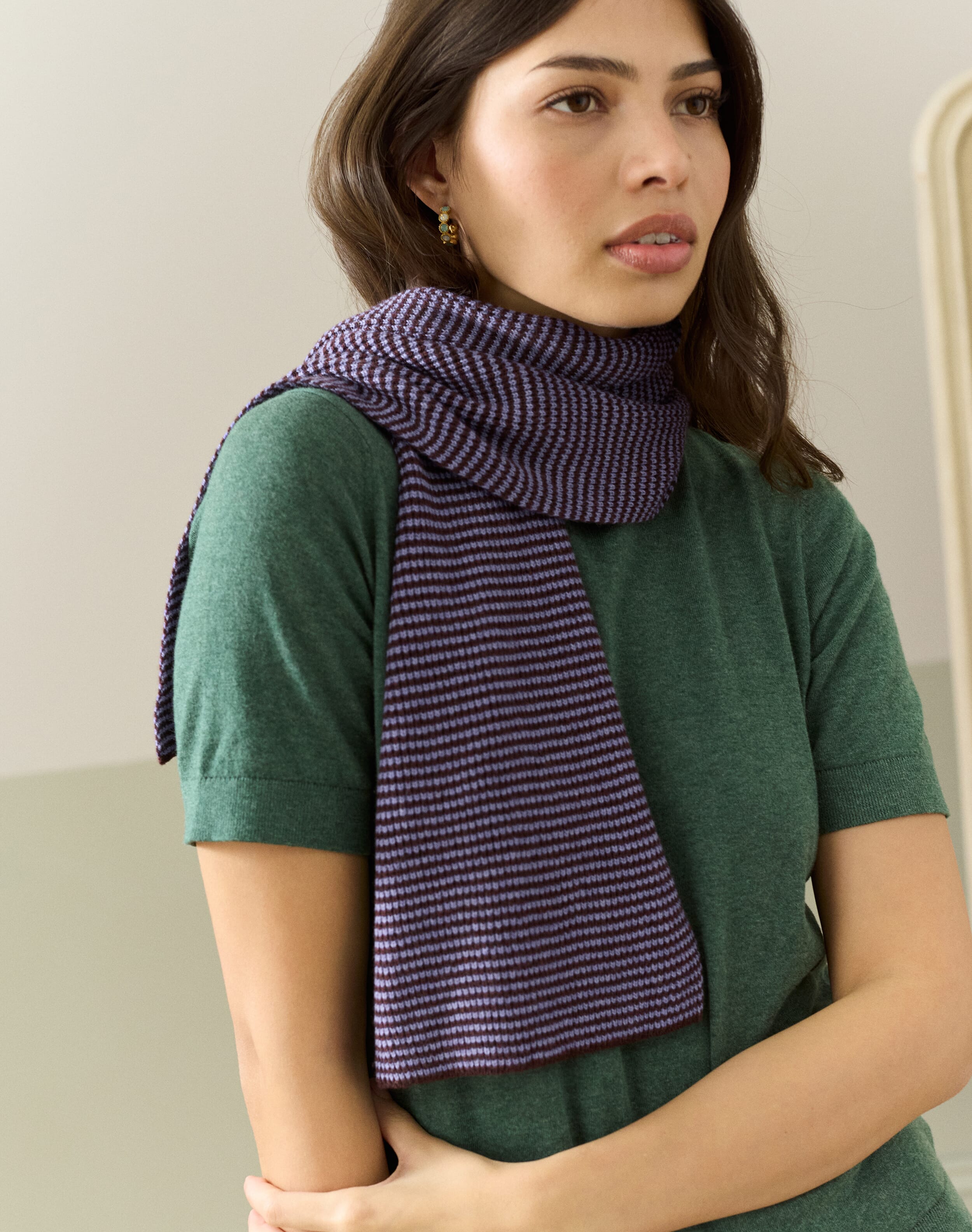 Cashmere Fine Stripe Scarf